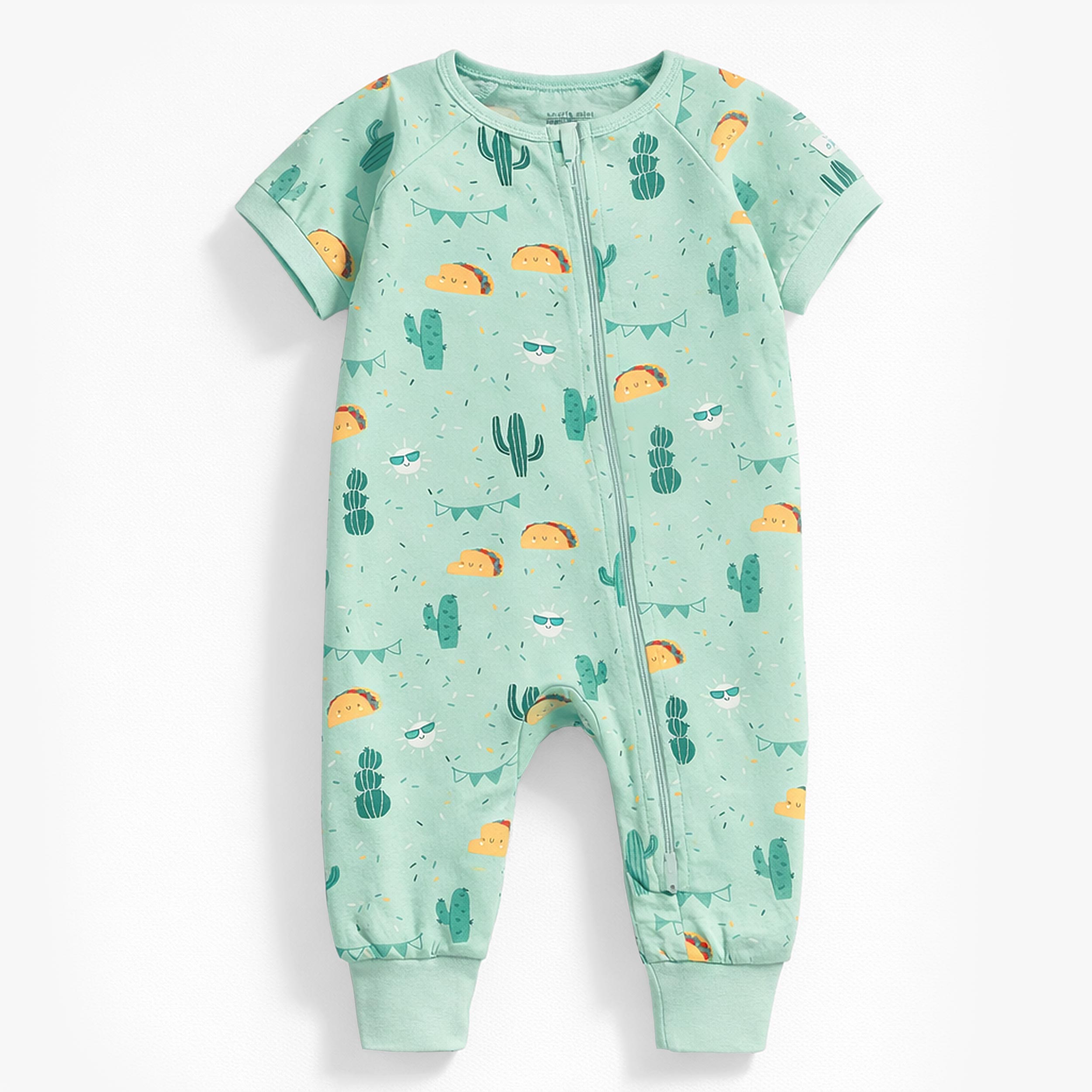Pyjama une pièce vert à motifs fiesta, bébé - Souris Mini
