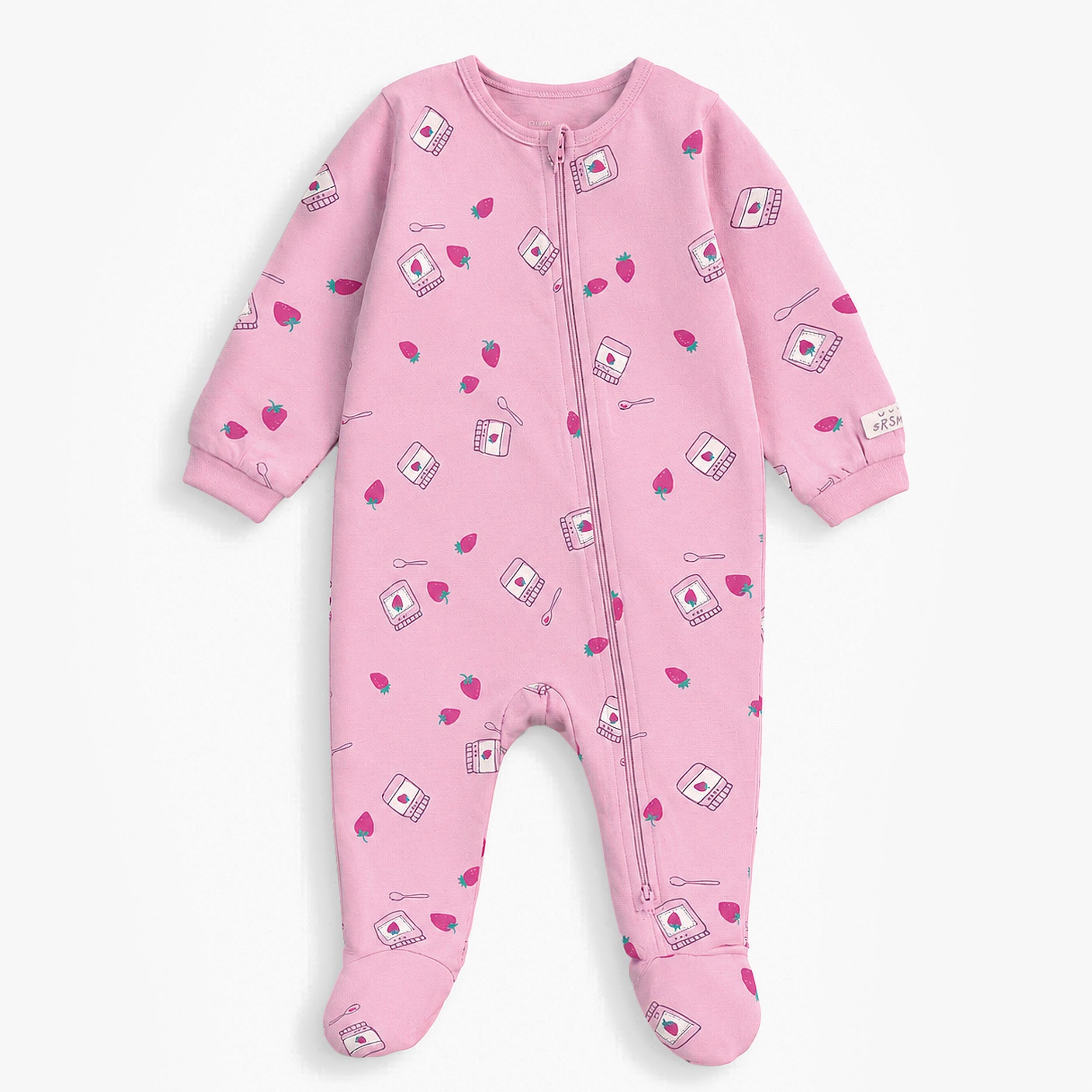 Pyjama une pièce mauve à petits motifs, bébé - Souris Mini