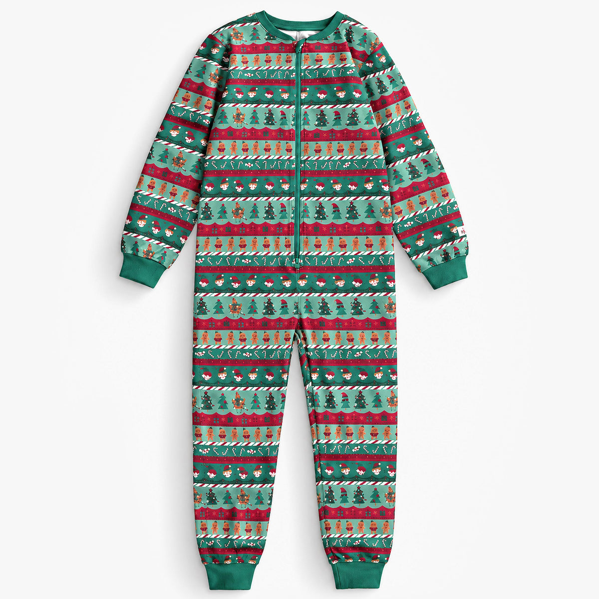 Pyjama une pièce vert forêt à motifs des Fêtes, enfant - Souris Mini