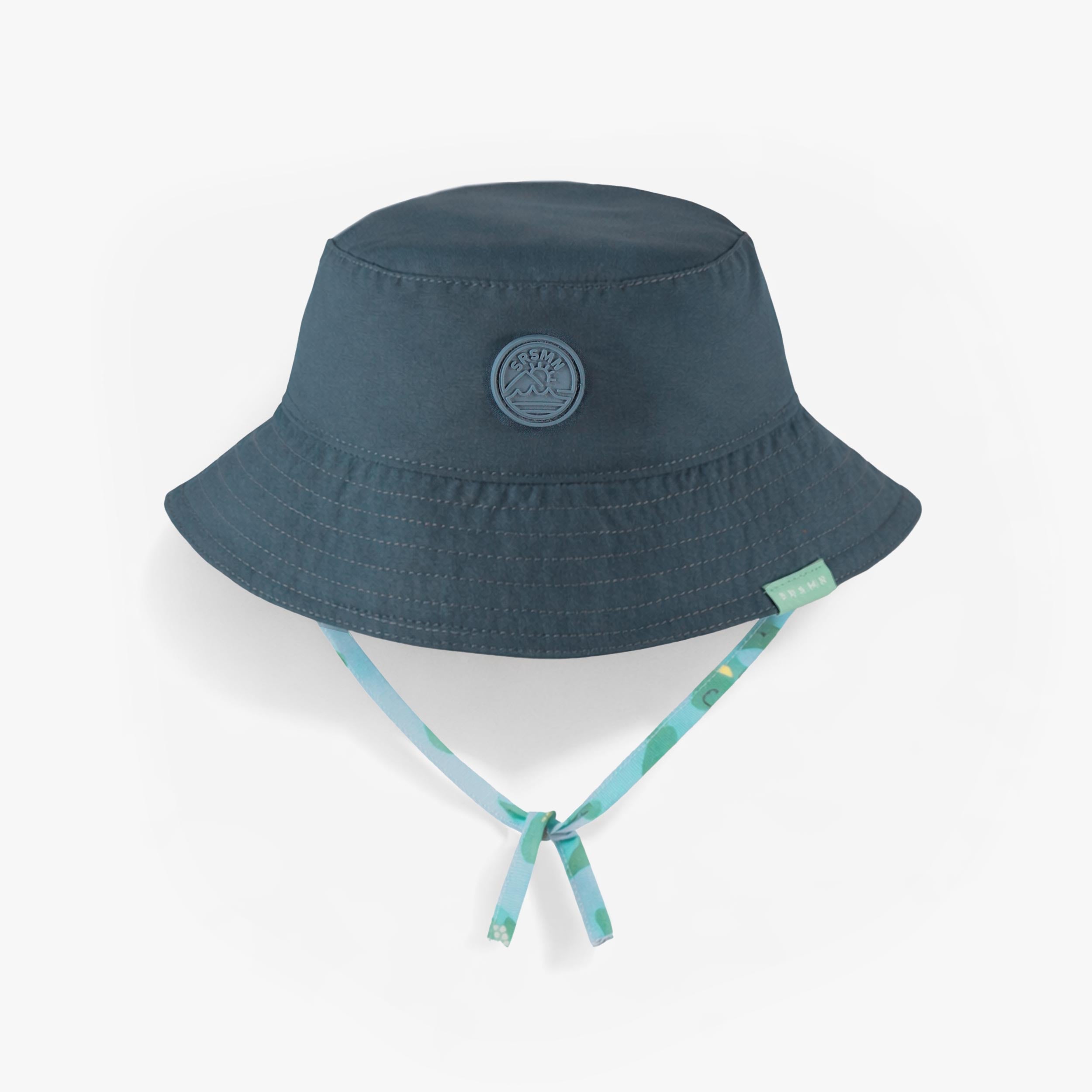 Revers du chapeau de soleil réversible bleu à motifs de crocodiles, bébé