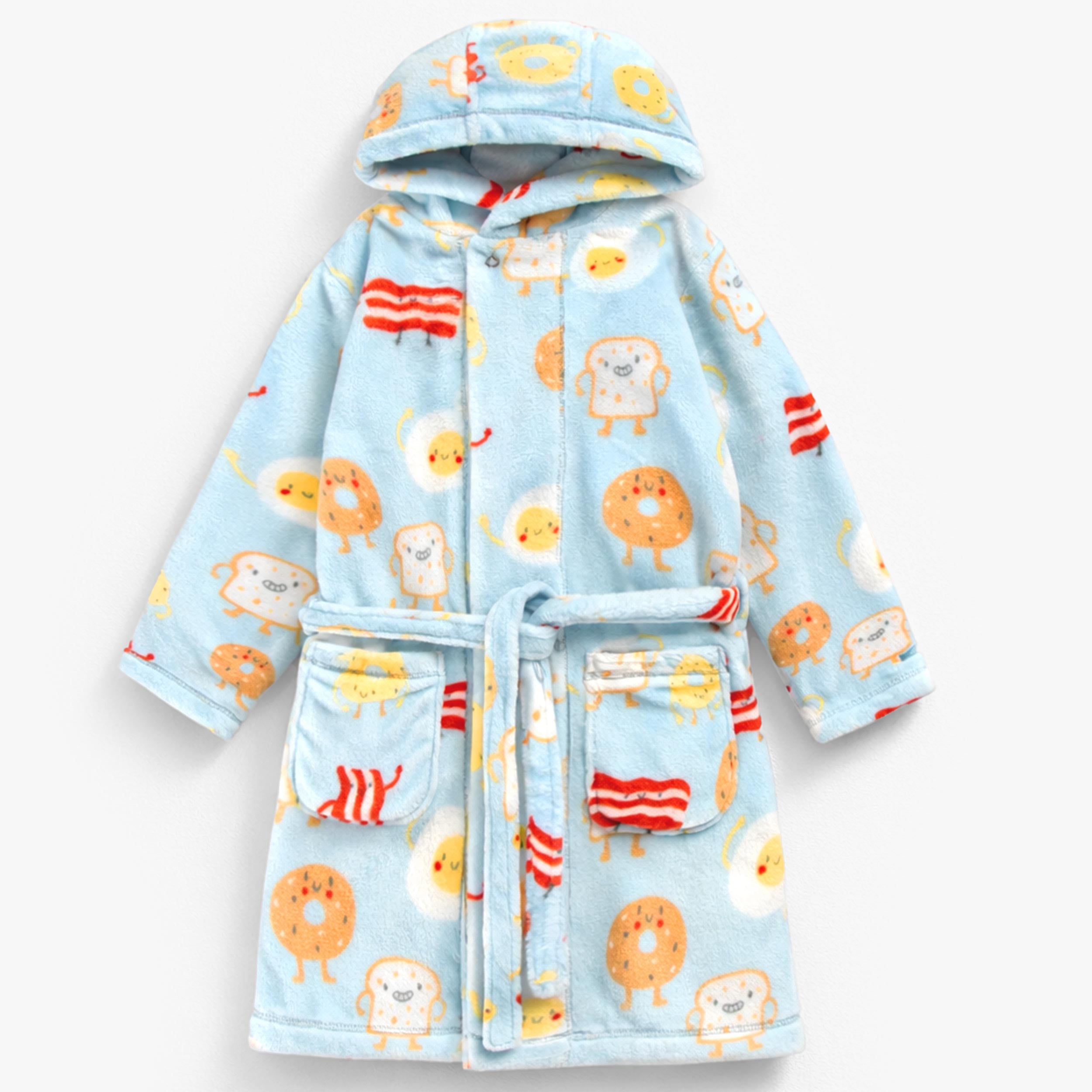 Robe de chambre bleue en peluche à motifs de déjeuner, enfant - Souris Mini