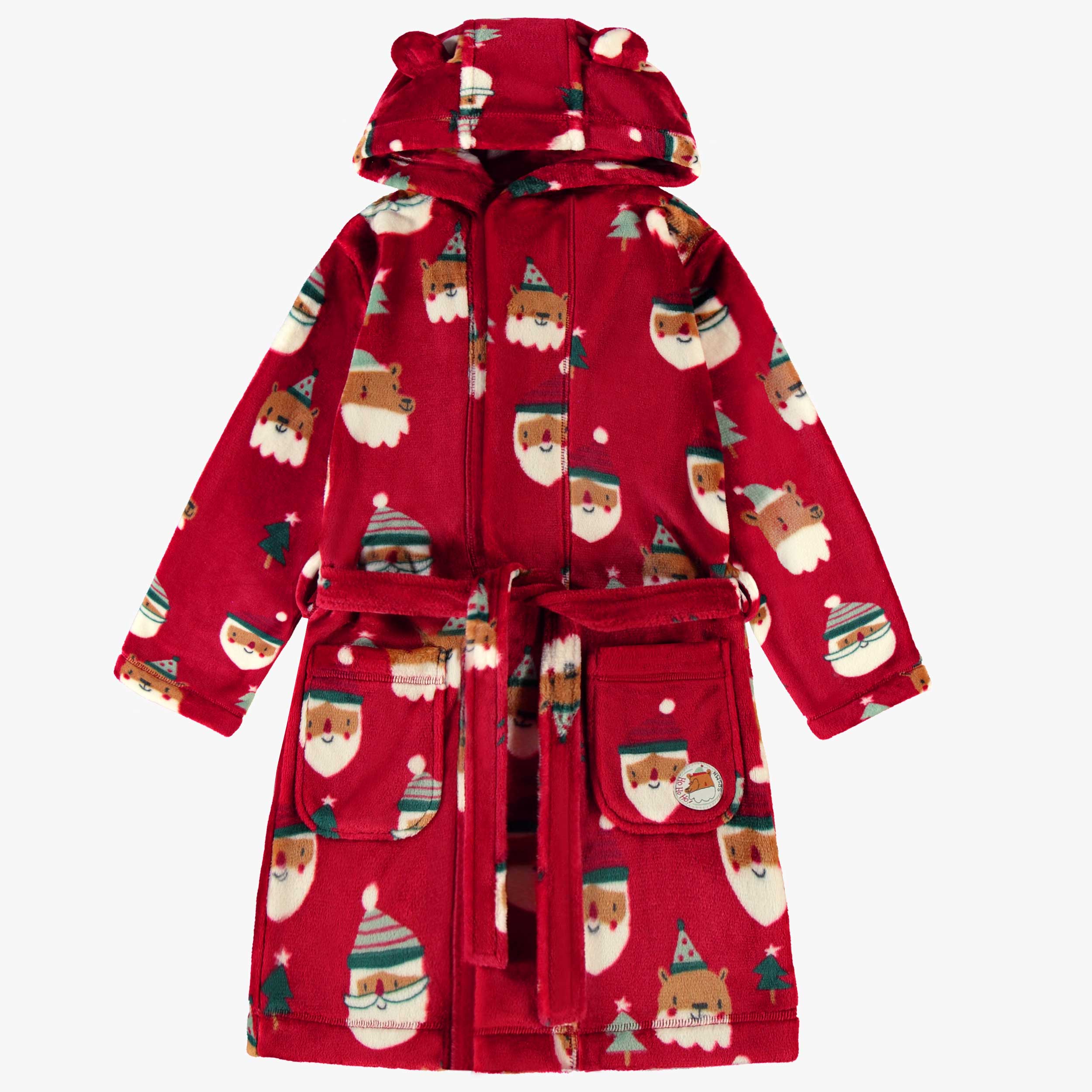 Robe de chambre rouge en peluche avec motifs des Fêtes, enfant - Souris Mini