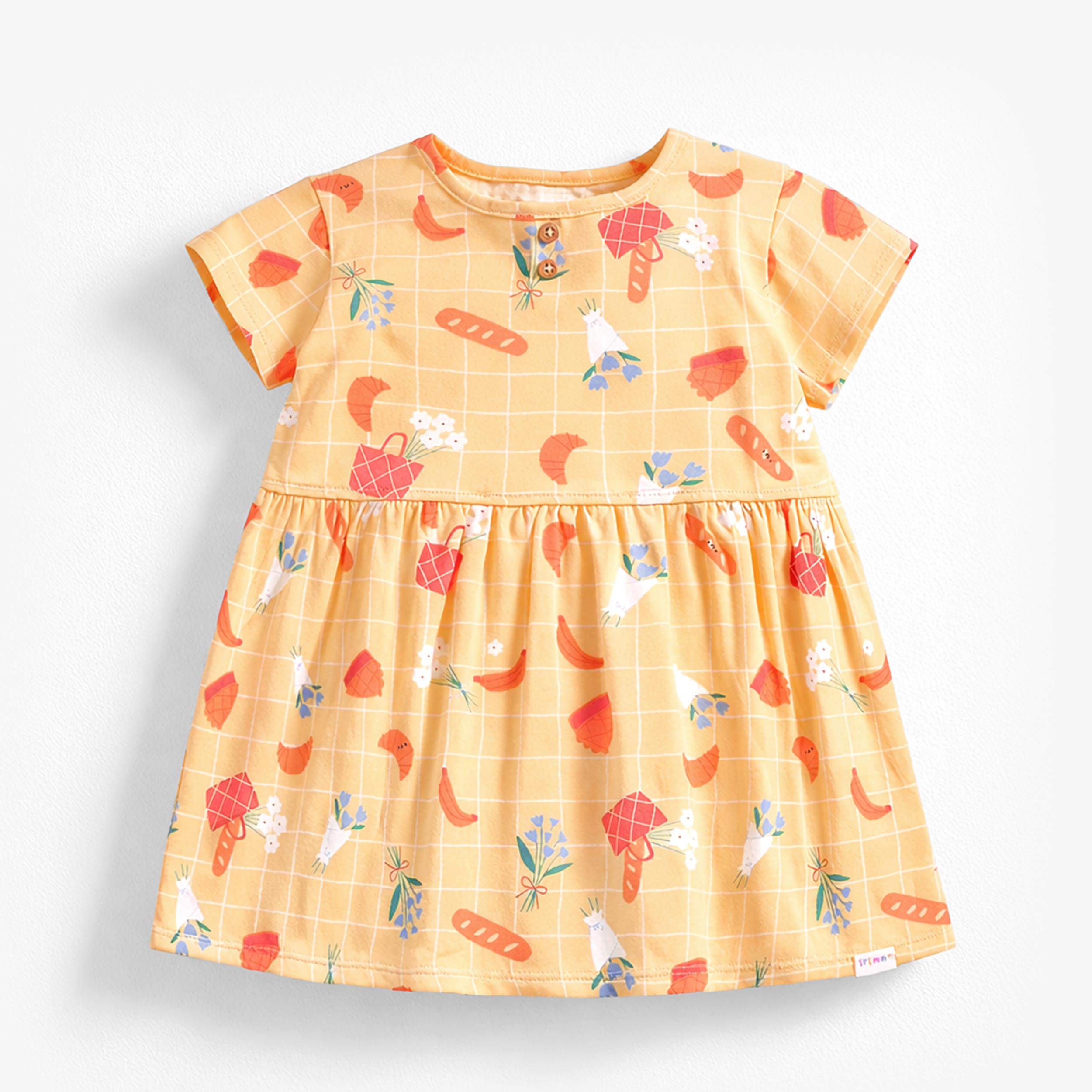 Robe jaune à motifs, bébé - Souris Mini