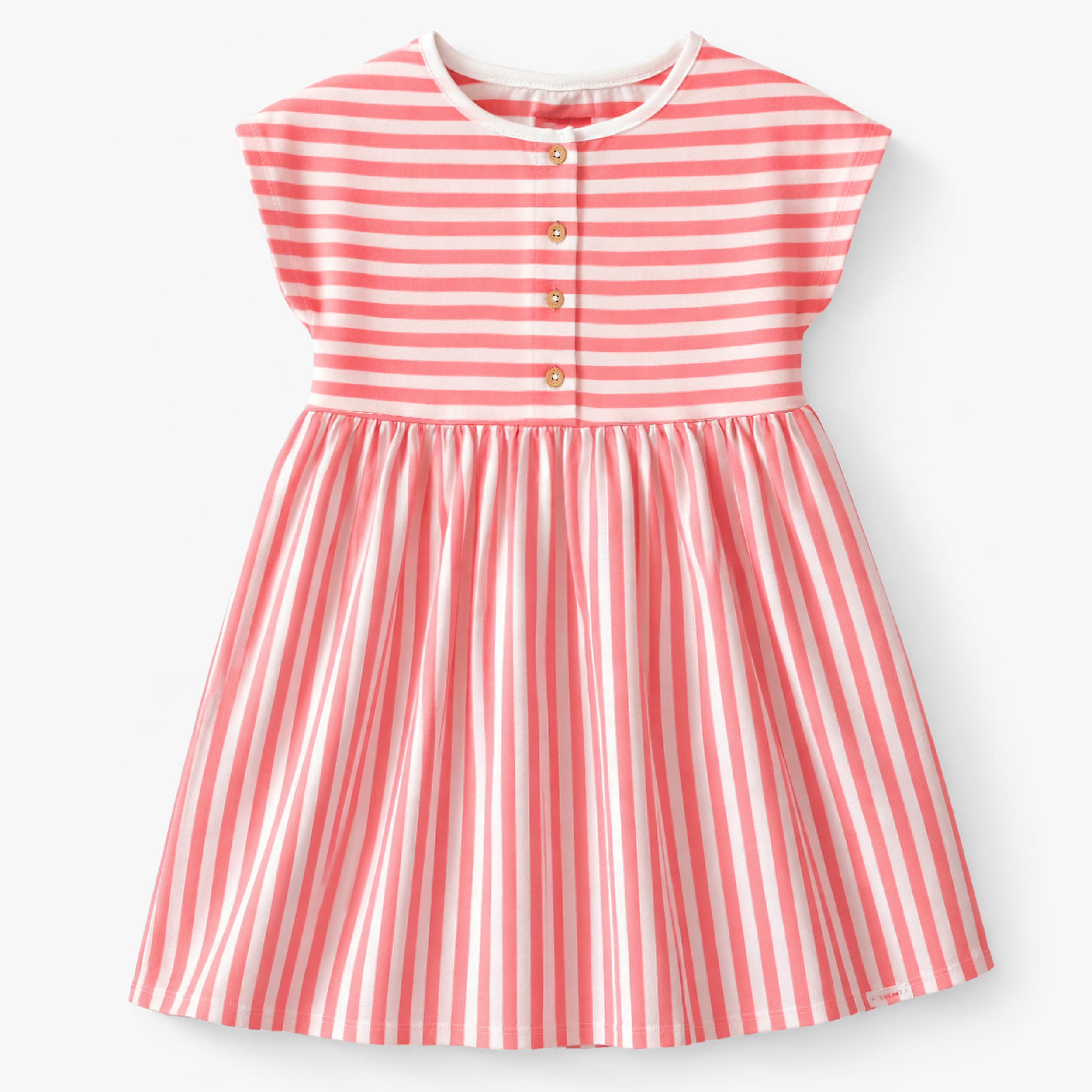 Robe rose et crème à rayures, enfant - Souris Mini