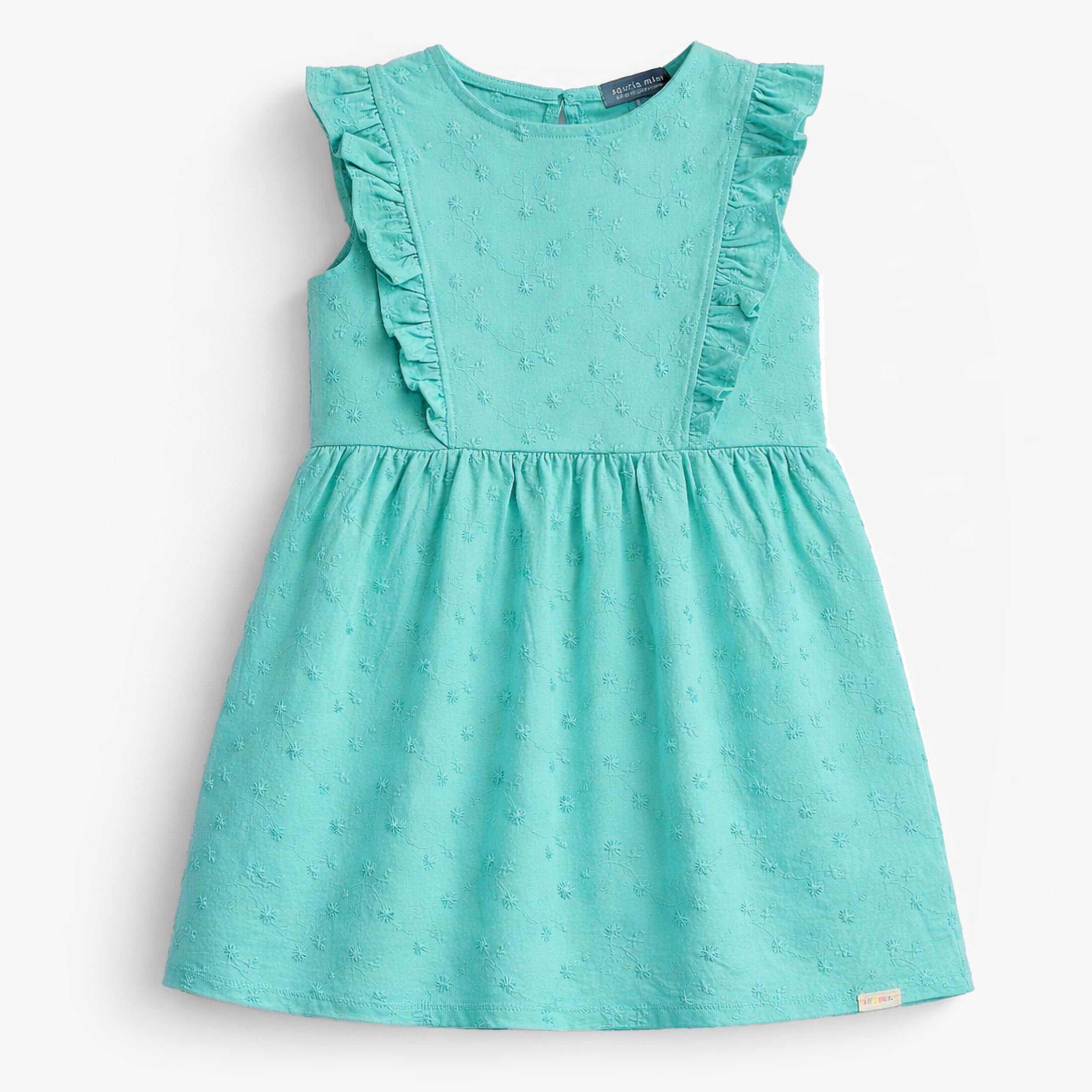 Robe turquoise avec broderies, enfant - Souris Mini
