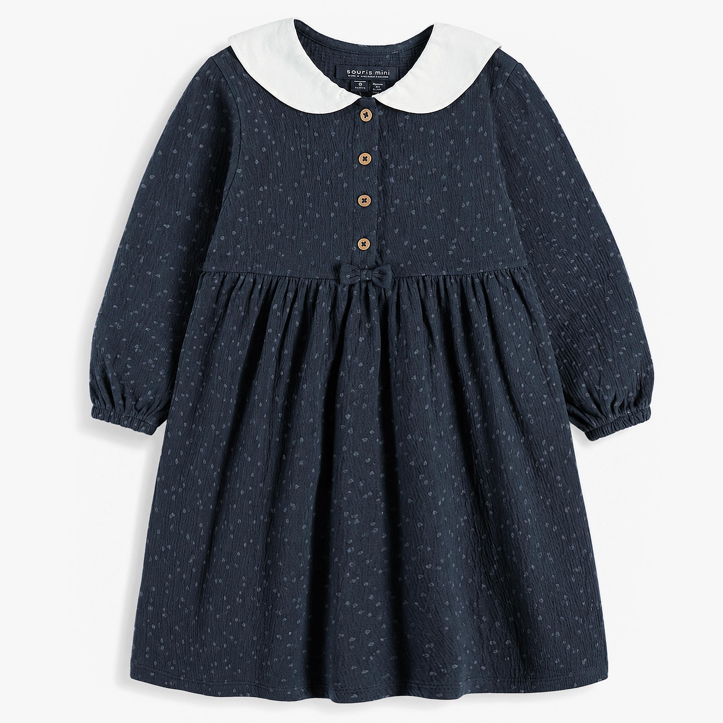 Robe bleu foncé en velours côtelé, enfant - Souris Mini