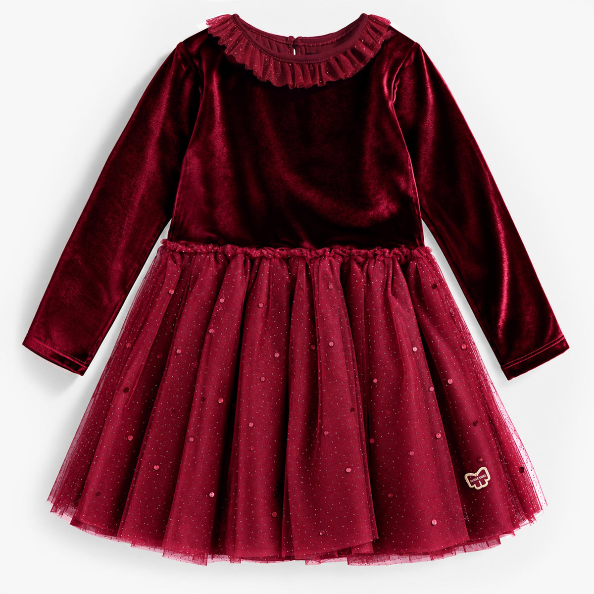 Robe rouge en velours et tulle des Fêtes, enfant Souris Mini
