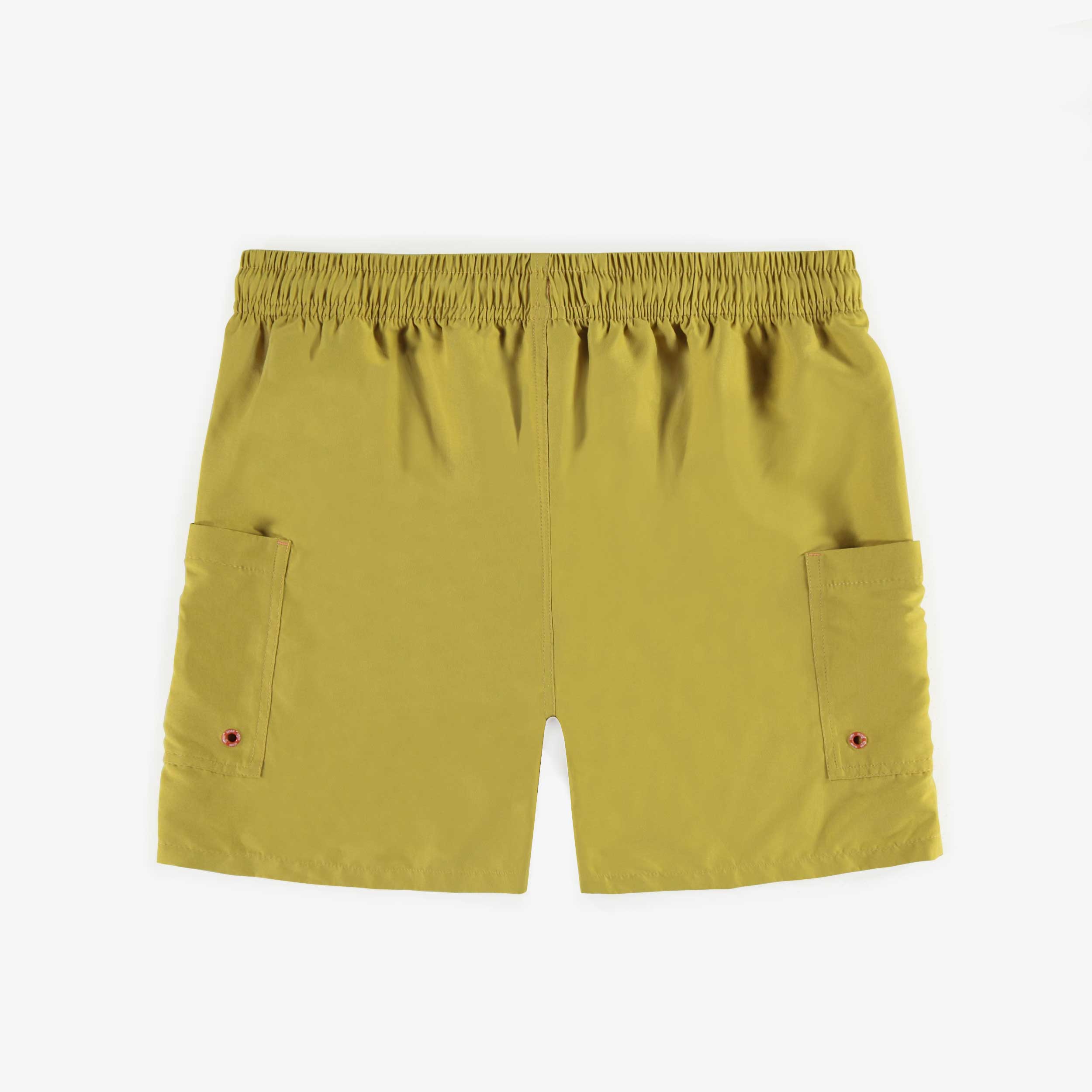 Dos du short de bain vert pâle avec poches en polyester, adulte