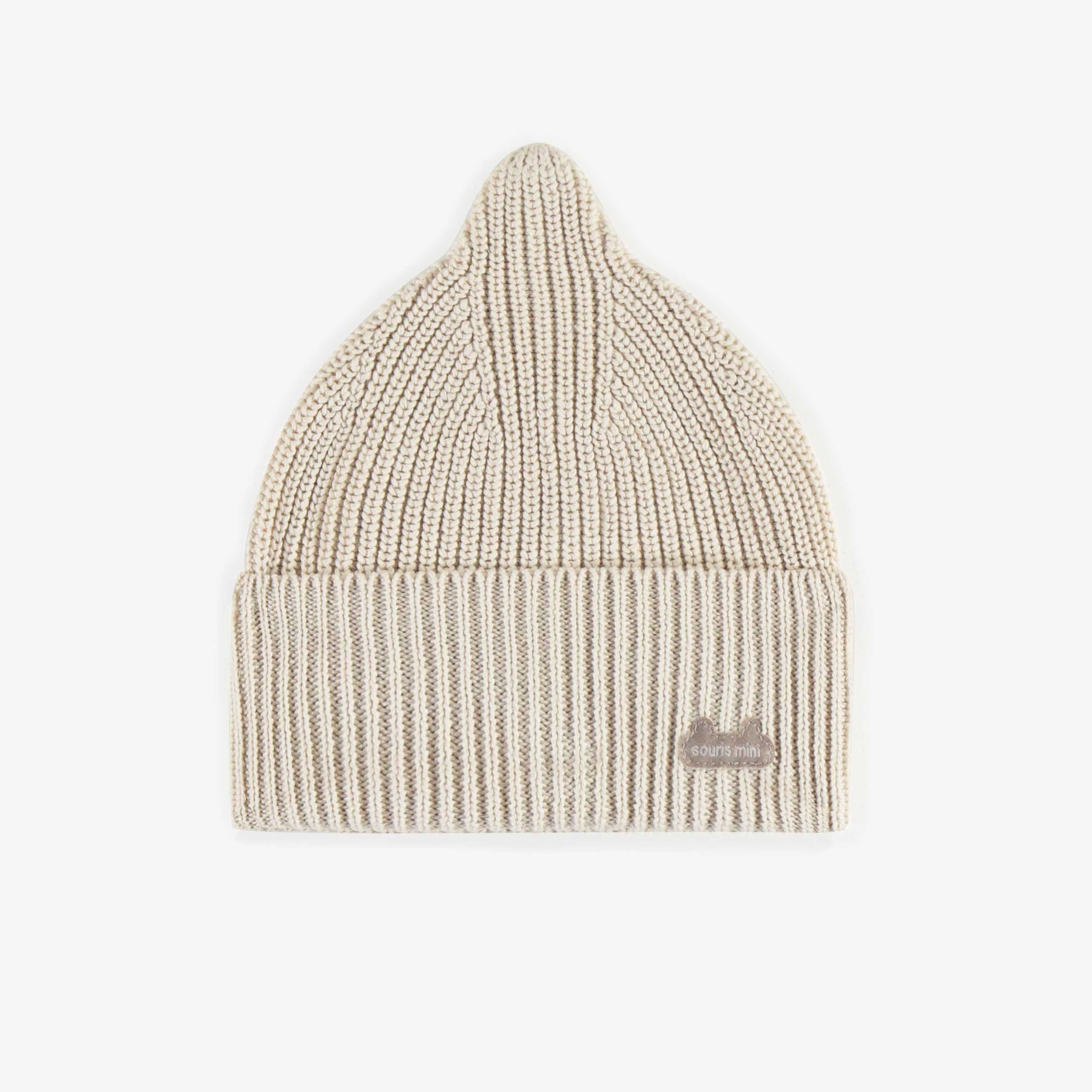 Cream knitted toque, baby