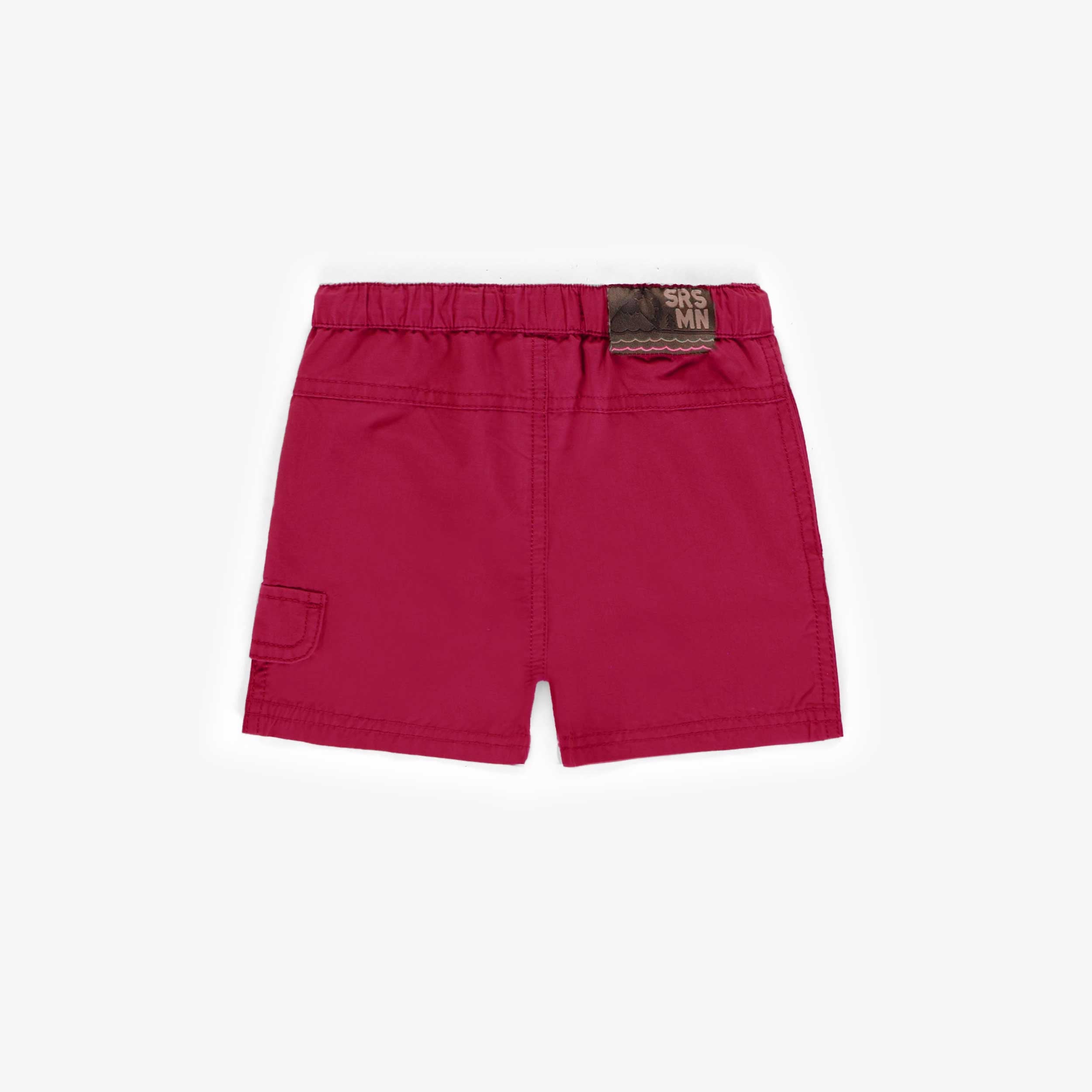 Dos du short rose en toile, bébé