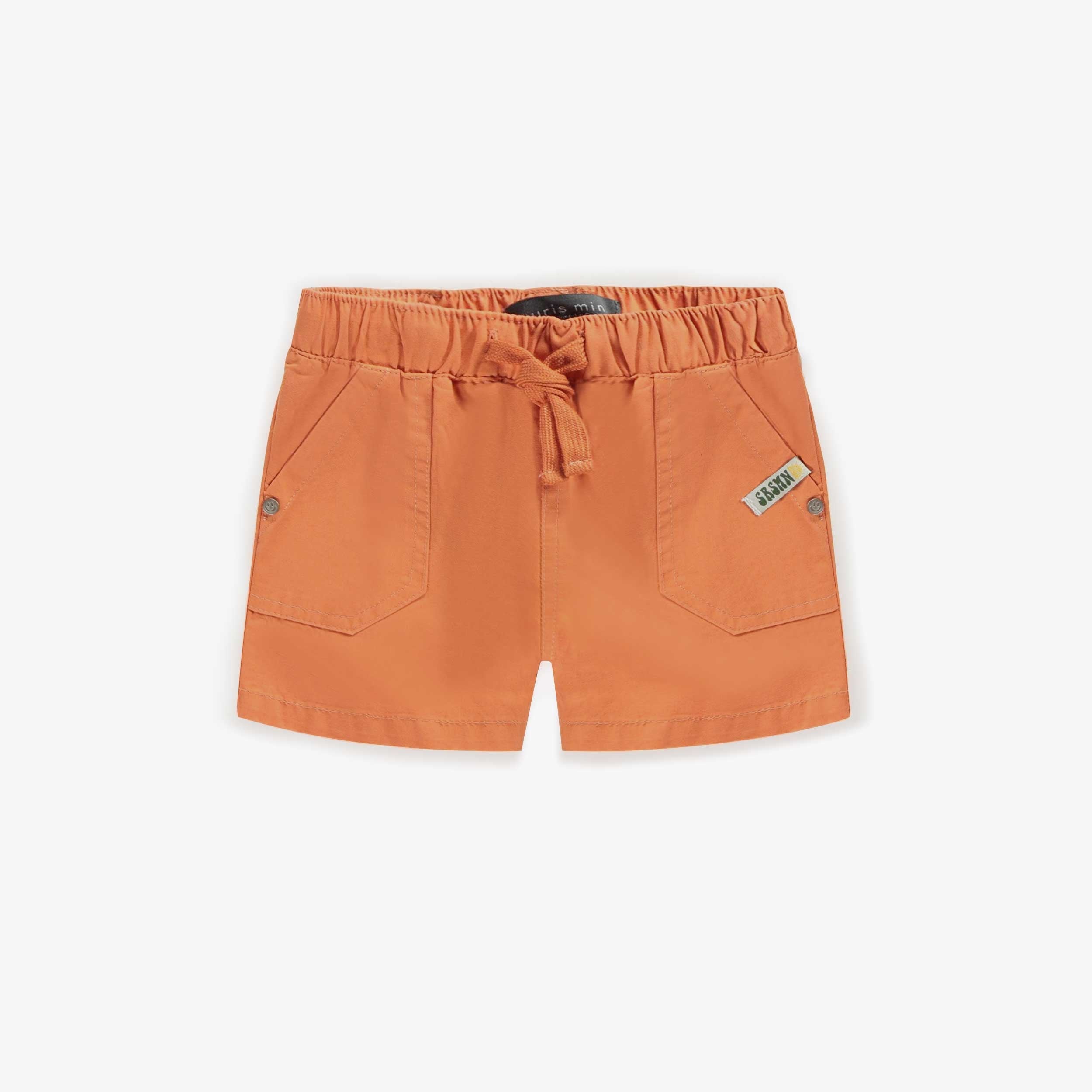 Orange short in cotton twill, baby