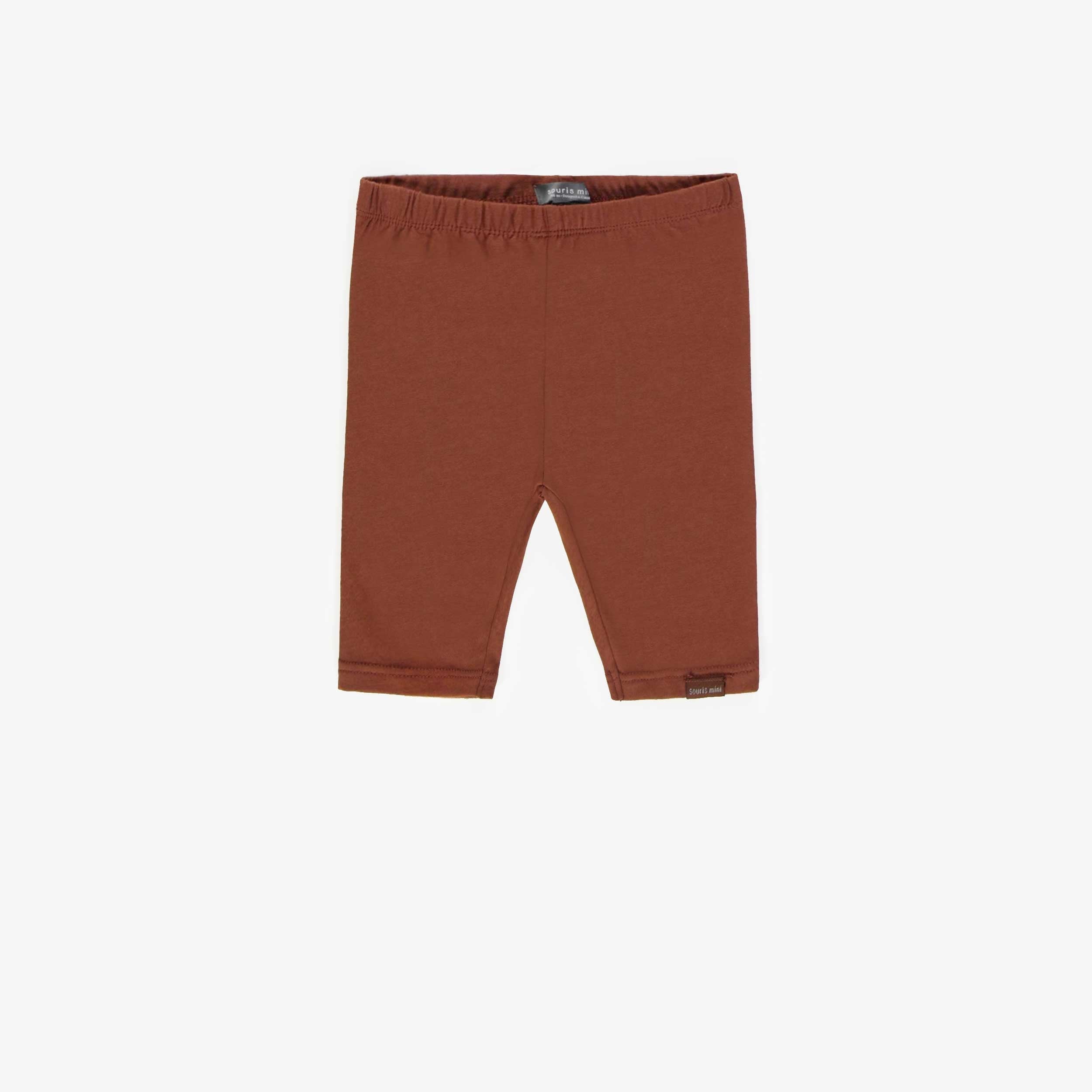 Legging court brun en jersey de coton, bébé