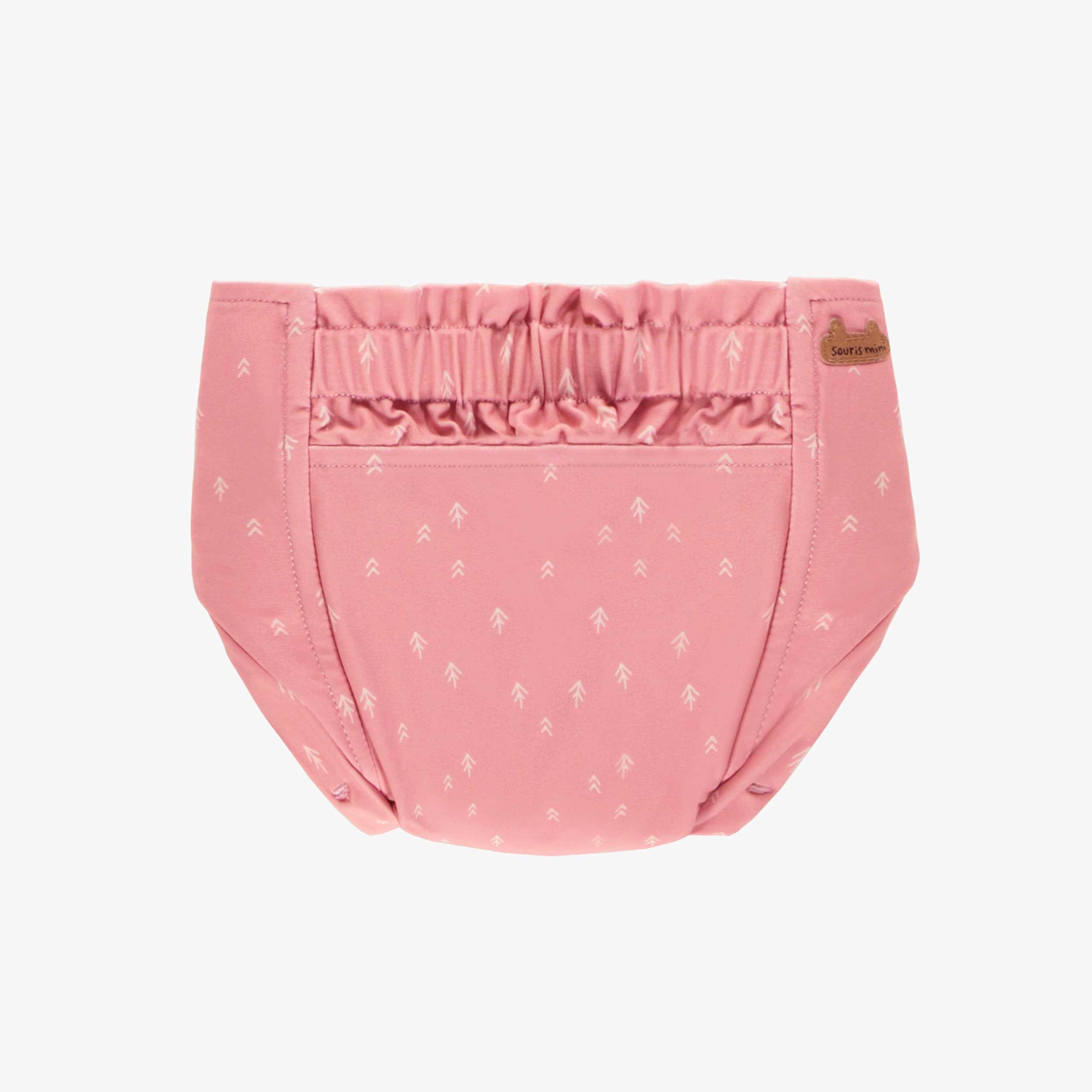 Ultra-thin pink reusable diaper with arrow pattern, baby