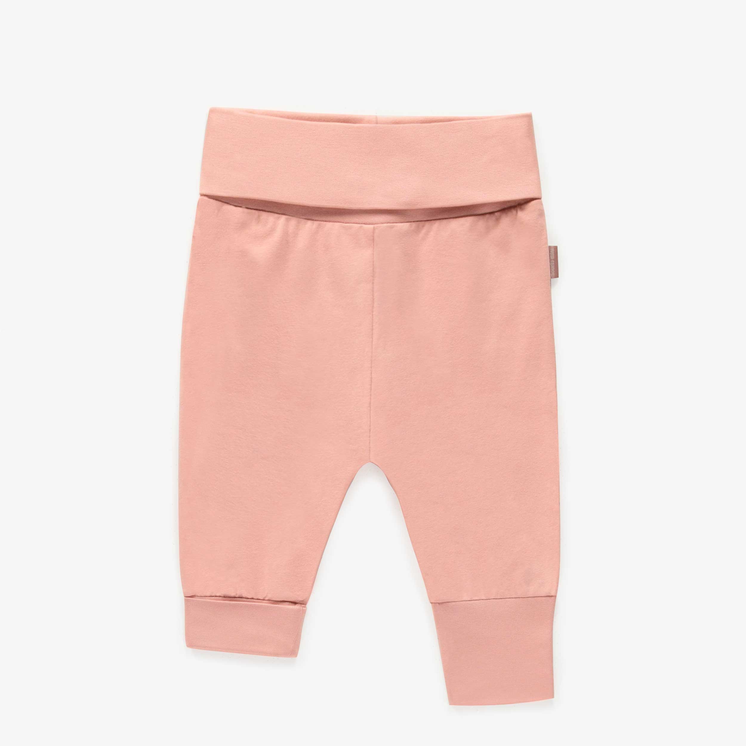 Pantalon évolutif rose pâle uni en jersey extensible, bébé