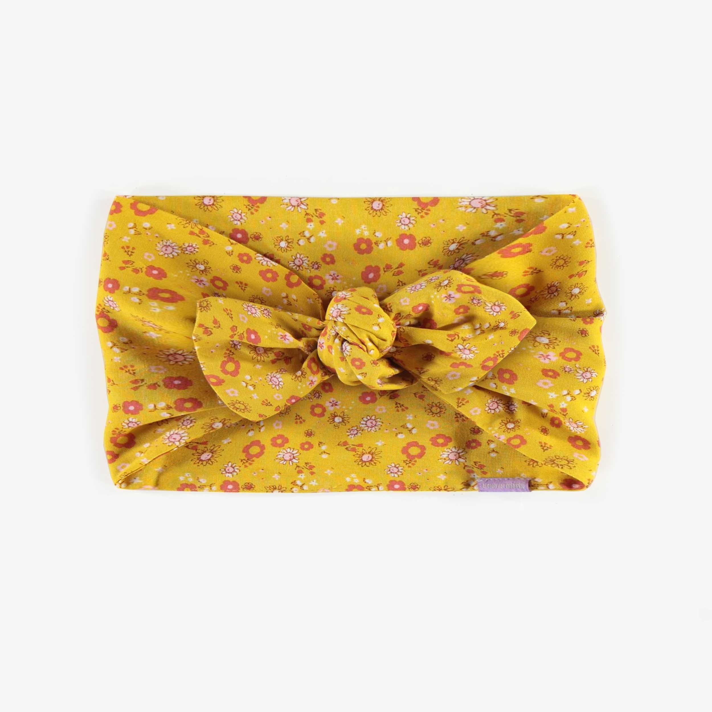 Bandeau jaune à motifs en viscose, enfant