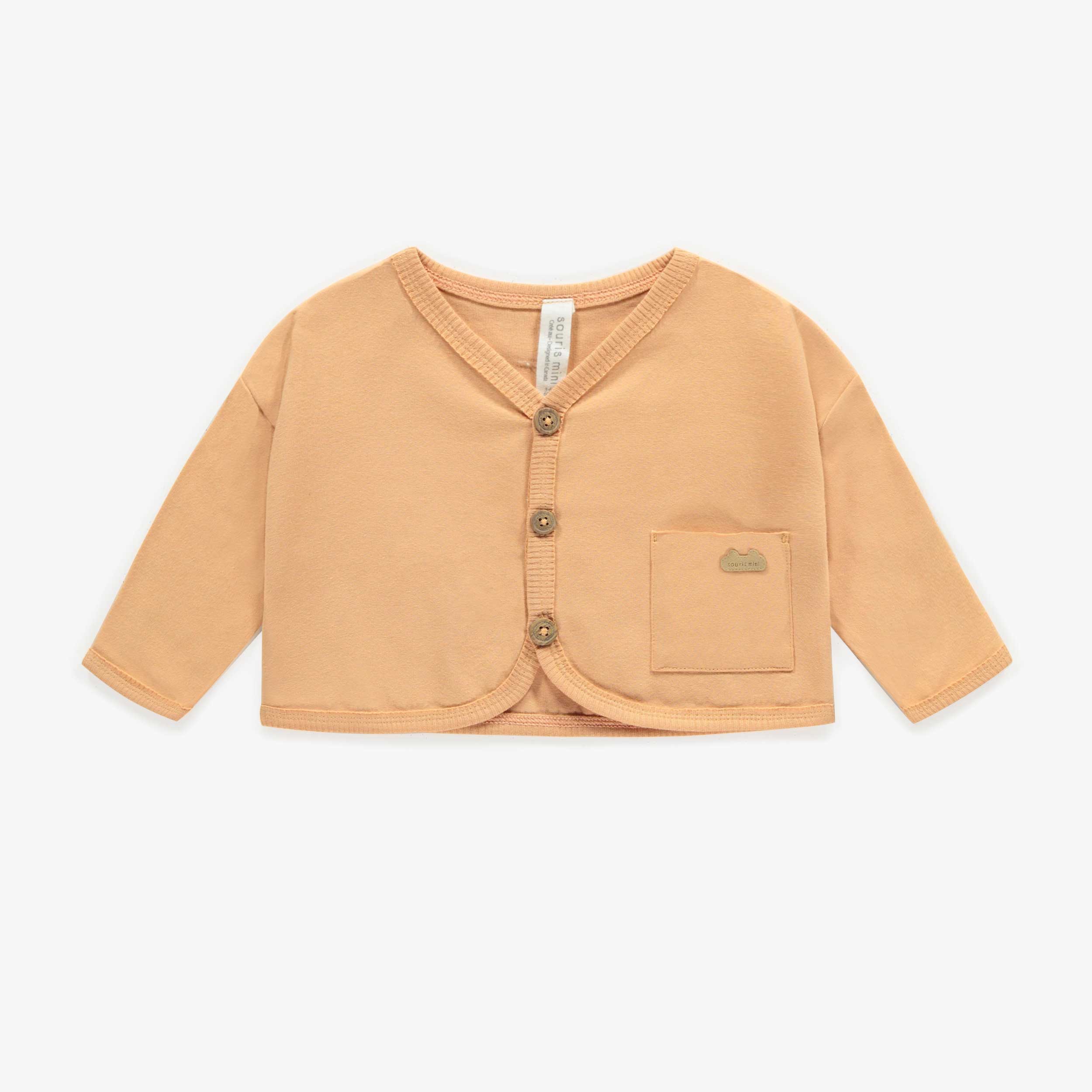 Veste corail en jersey de coton biologique, naissance