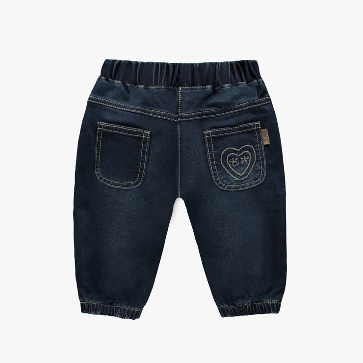 Pantalon coupe ample de style jogger en denim extensible, bleu moyen, bébé || Stretch denim jogger pants, medium blue, baby
