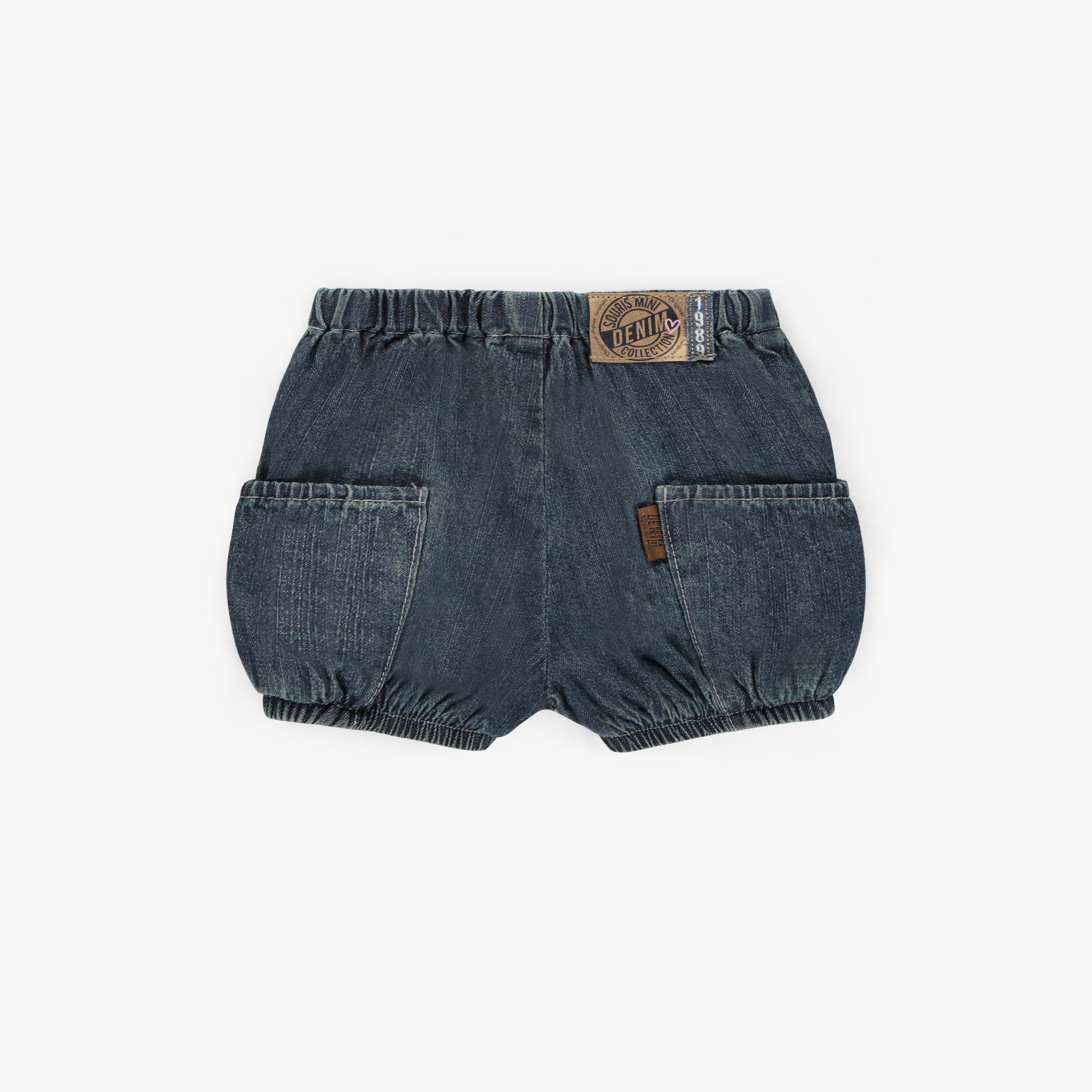 Relaxed fit short in light dark denim, baby