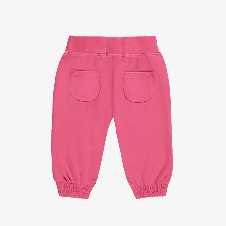 Pantalon décontracté style jogging rose en doux coton, bébé  || Relaxed pants jogger style pink in French terry, baby