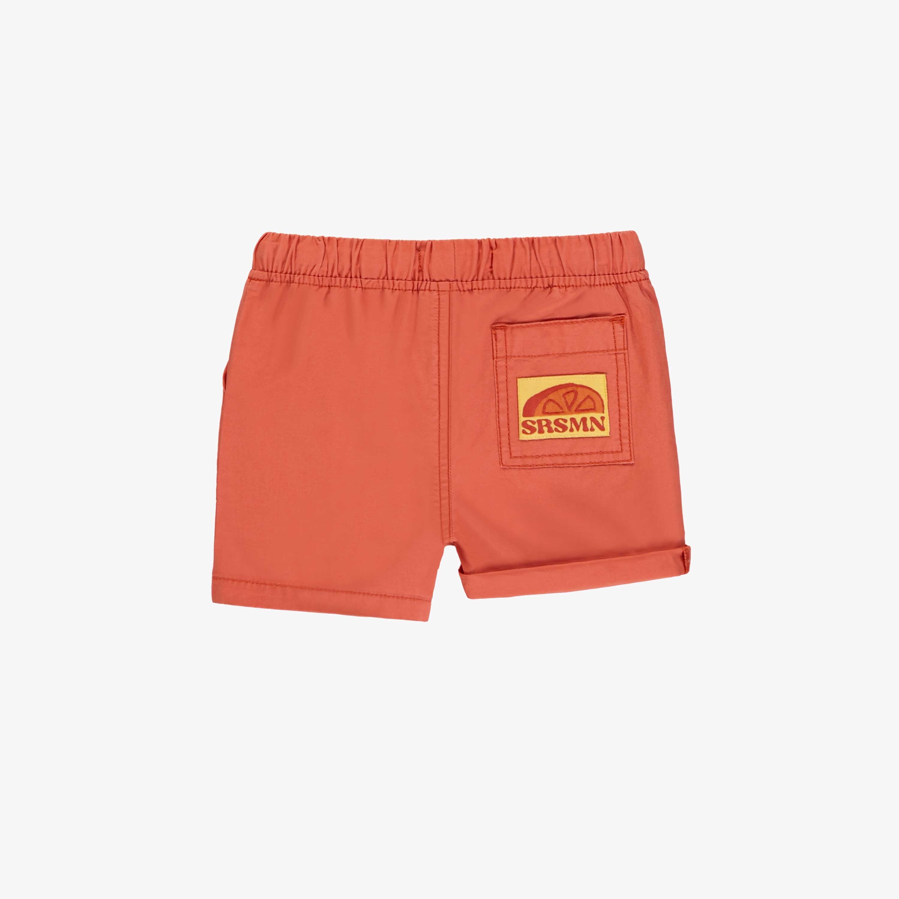 Orange relaxed fit short in canvas, baby