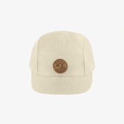 Casquette crème à visière plate en lin et coton, bébé || Cream cap with flat visor in linen and cotton, baby