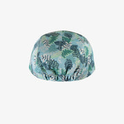 Casquette bleue à motif de feuilles tropicales et à visière plate en twill, bébé || Blue cap with tropical leaf print and flat brim in twill, baby