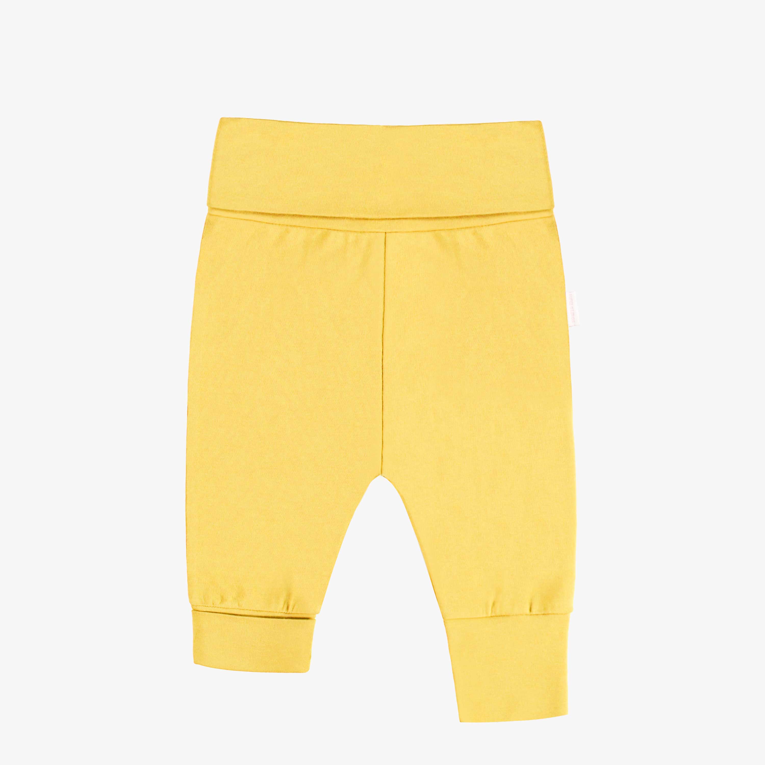 Pantalon évolutif jaune uni en jersey extensible, bébé