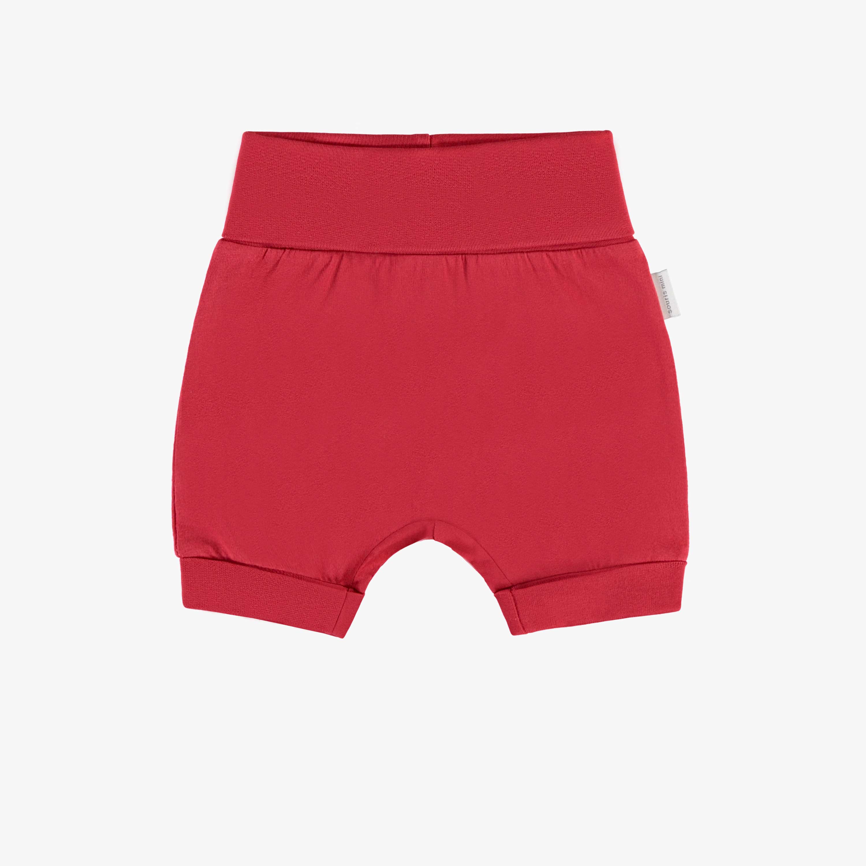 Short évolutif rouge en jersey doux, bébé