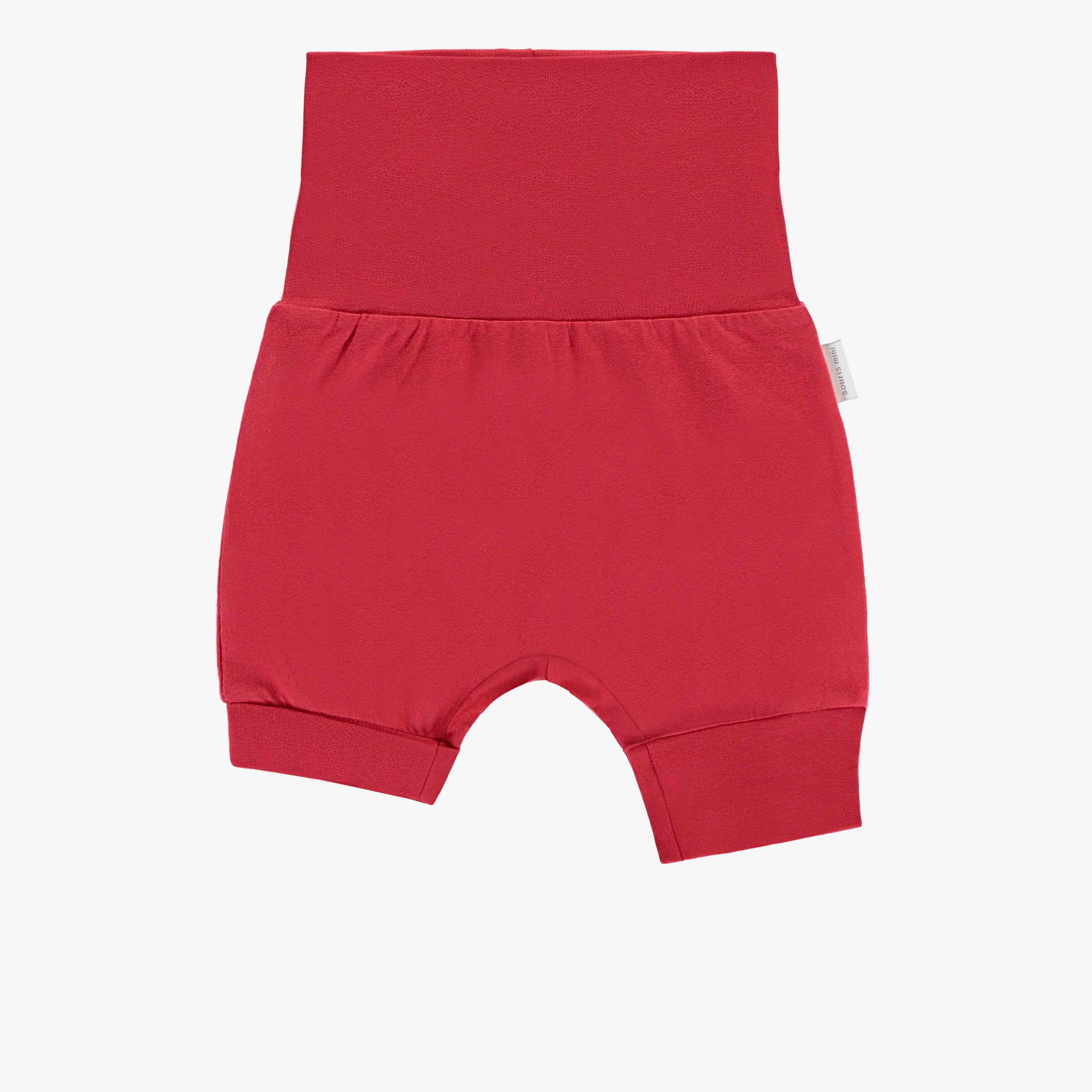 Short évolutif rouge en jersey doux, bébé