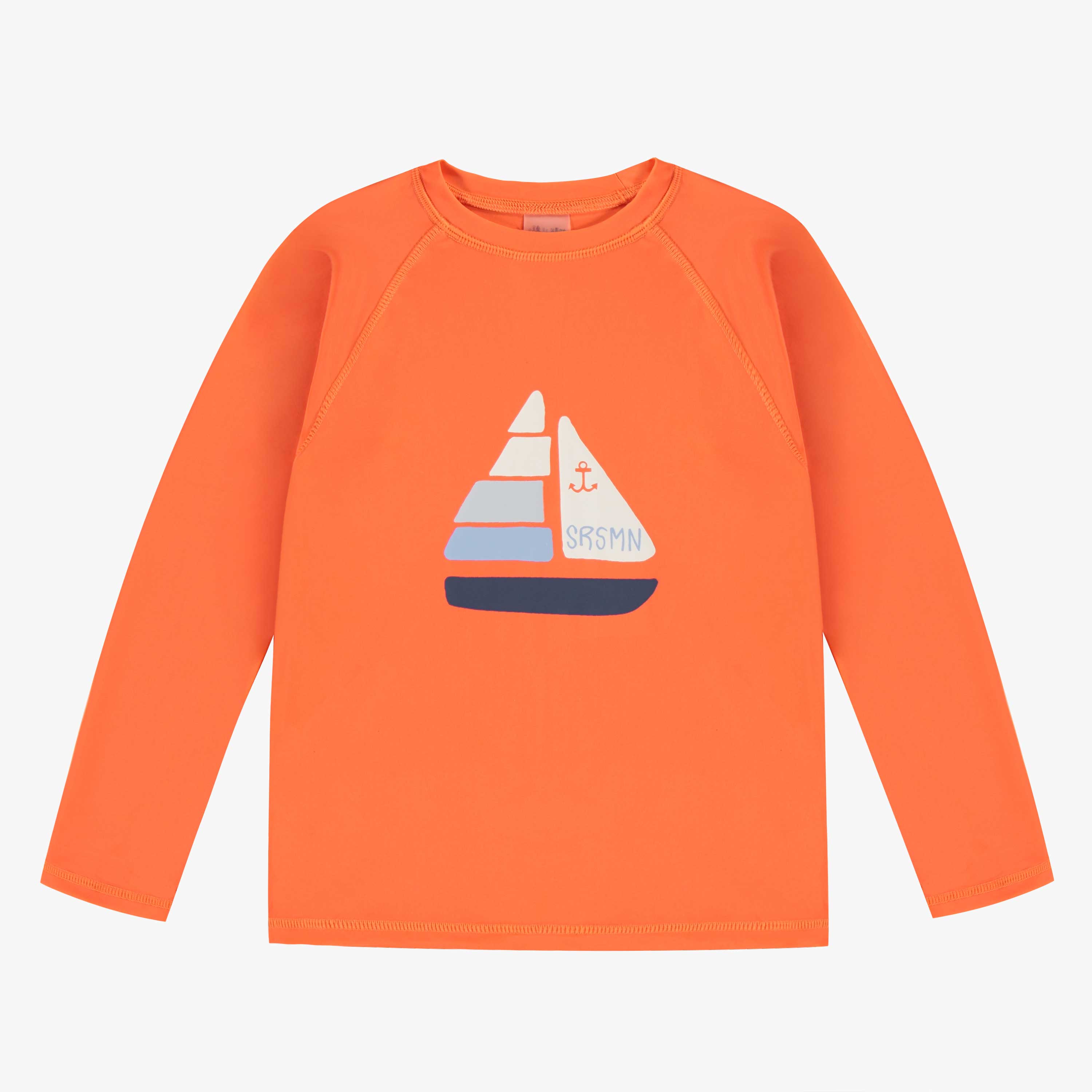 T-shirt de bain à manches longues orange, enfant