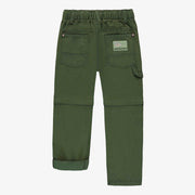Pantalon kaki de coupe droite style cargo en coton, enfant || Khaki straight fit pants cargo style in cotton, child