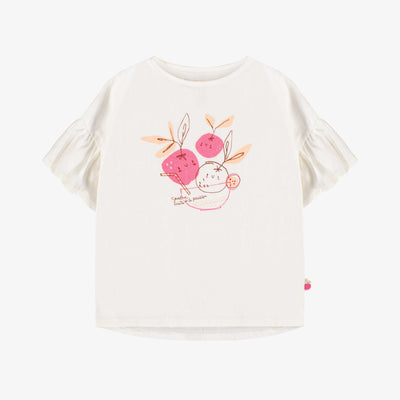 T-shirt à manches courtes de coupe décontractée blanc avec illustration, Enfant || White short sleeves relaxed fit T-shirt with print, Kid