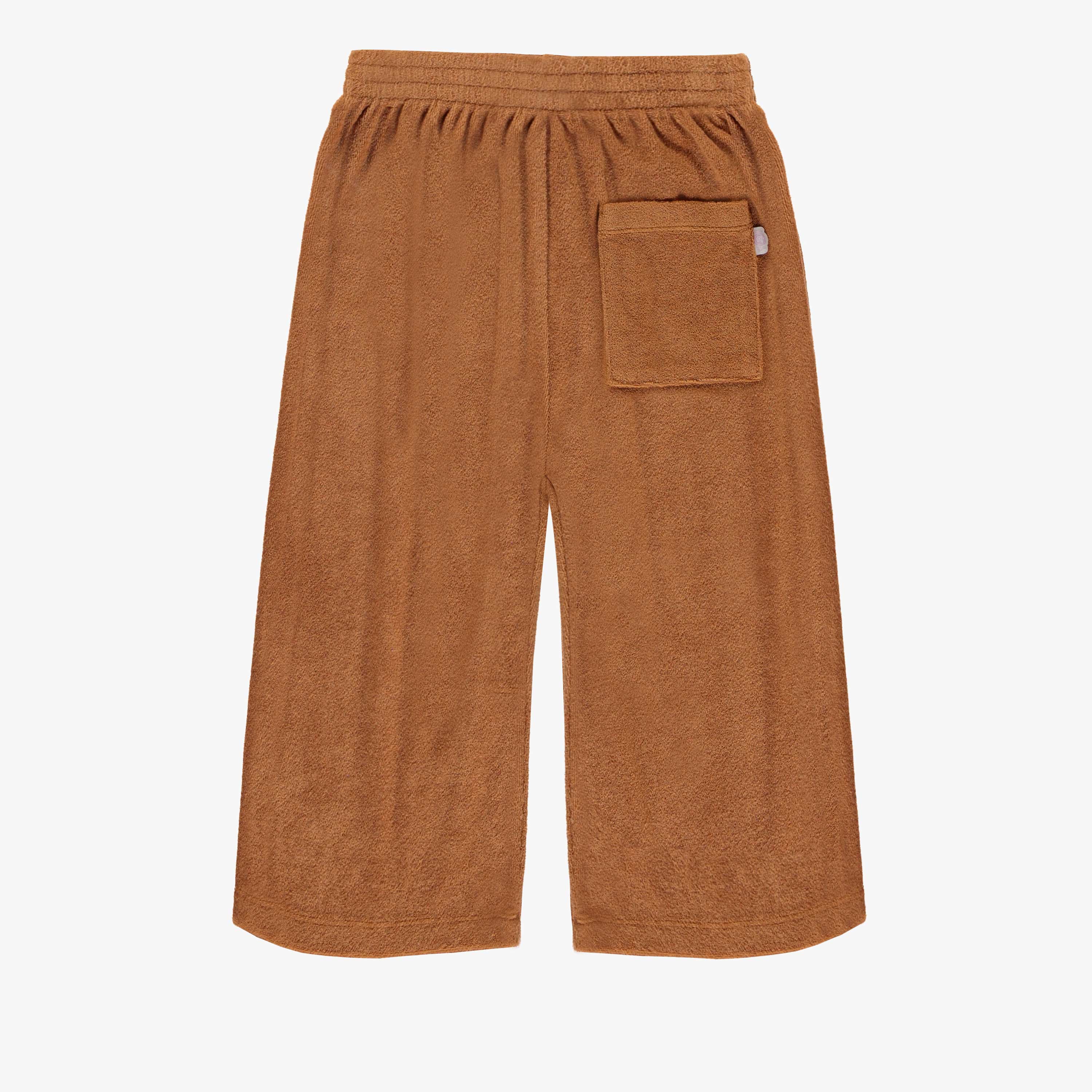 Dos du pantalon caramel ample en ratine, enfant