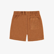 Short brun avec grandes poches en ratine, enfant || Brown short with large pockets in terry, child
