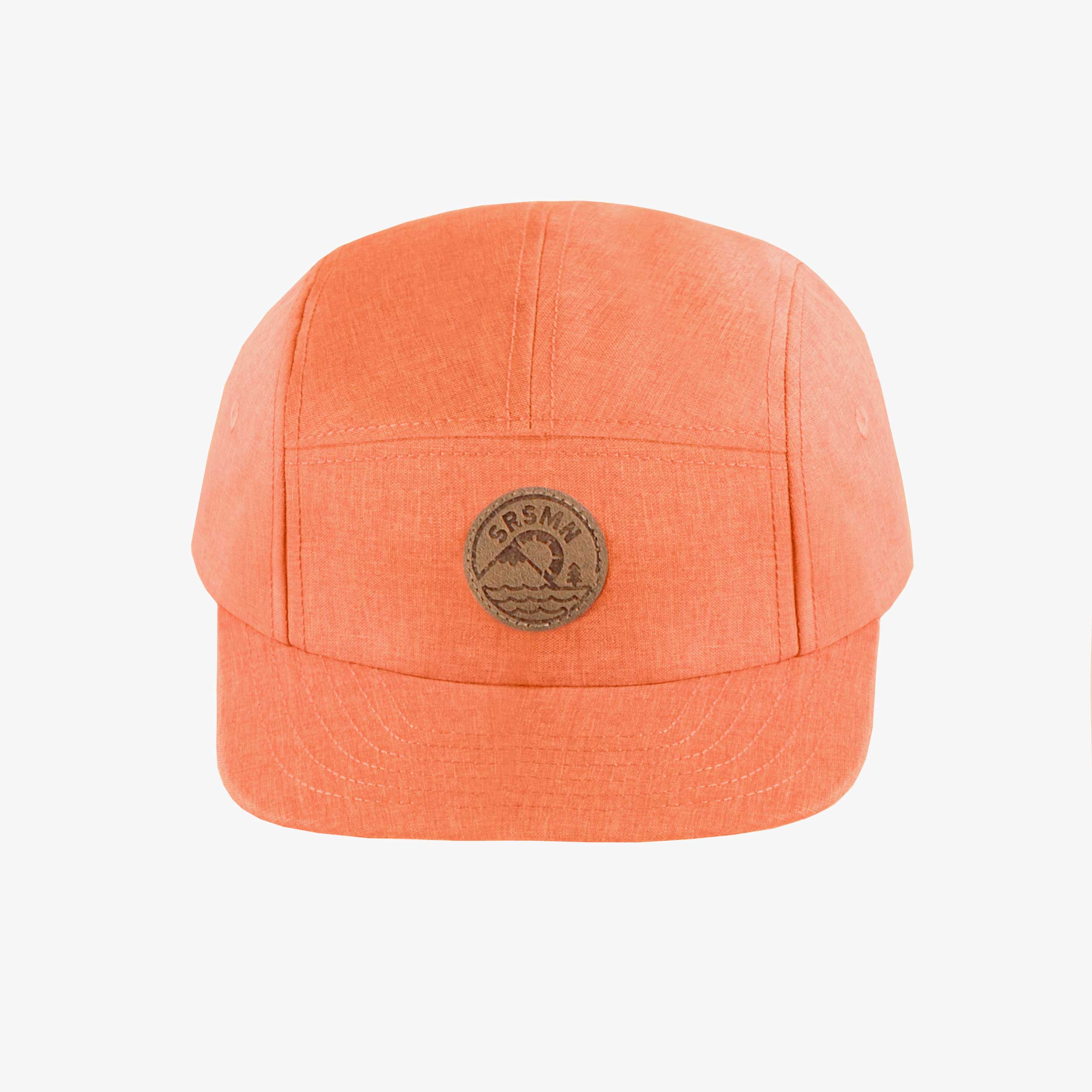 Casquette orange à visière plate en lin et coton, enfant
