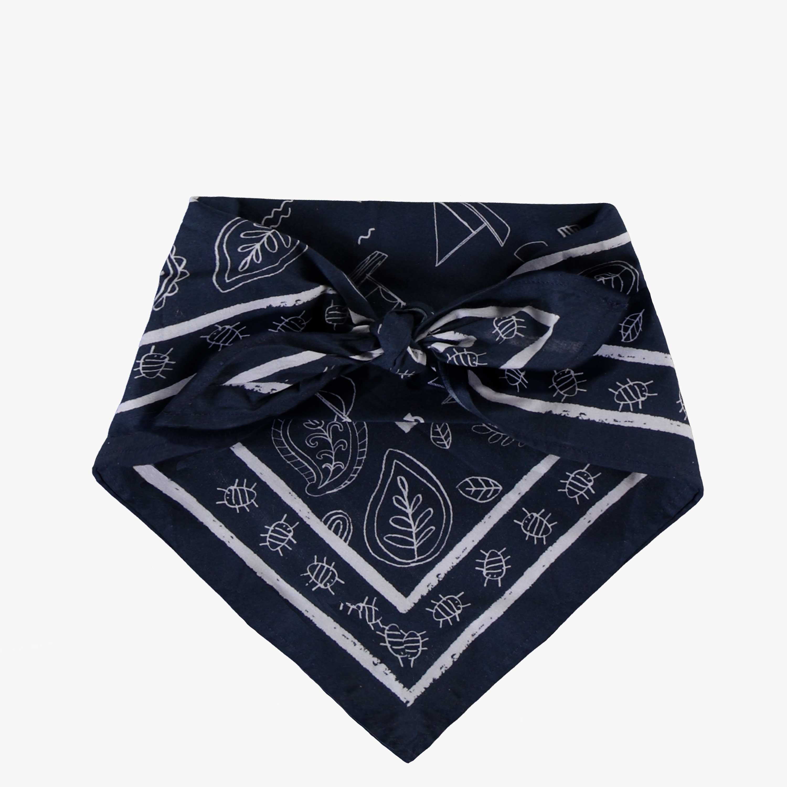 Foulard bleu foncé à motifs, enfant