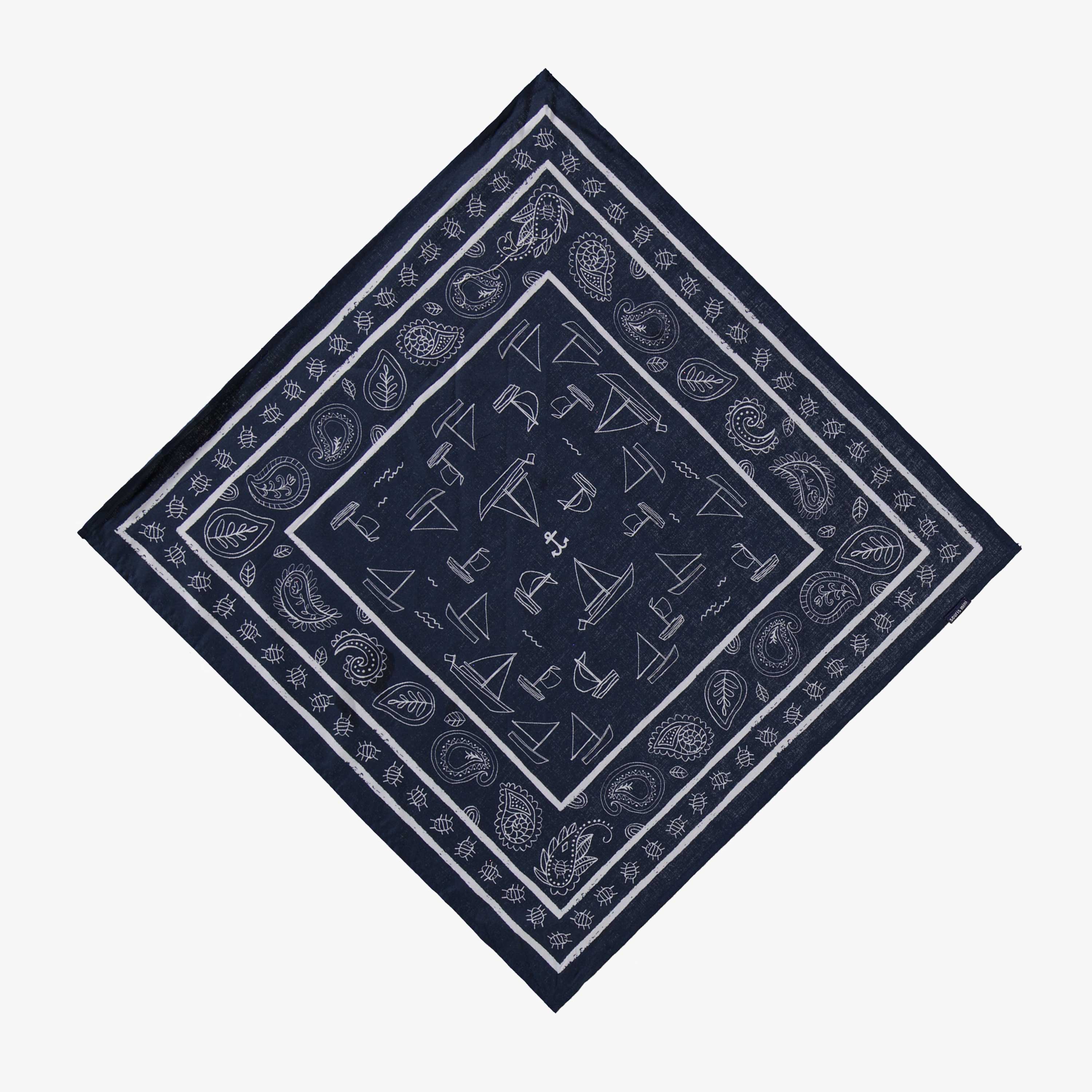 Foulard bleu foncé à motifs, enfant