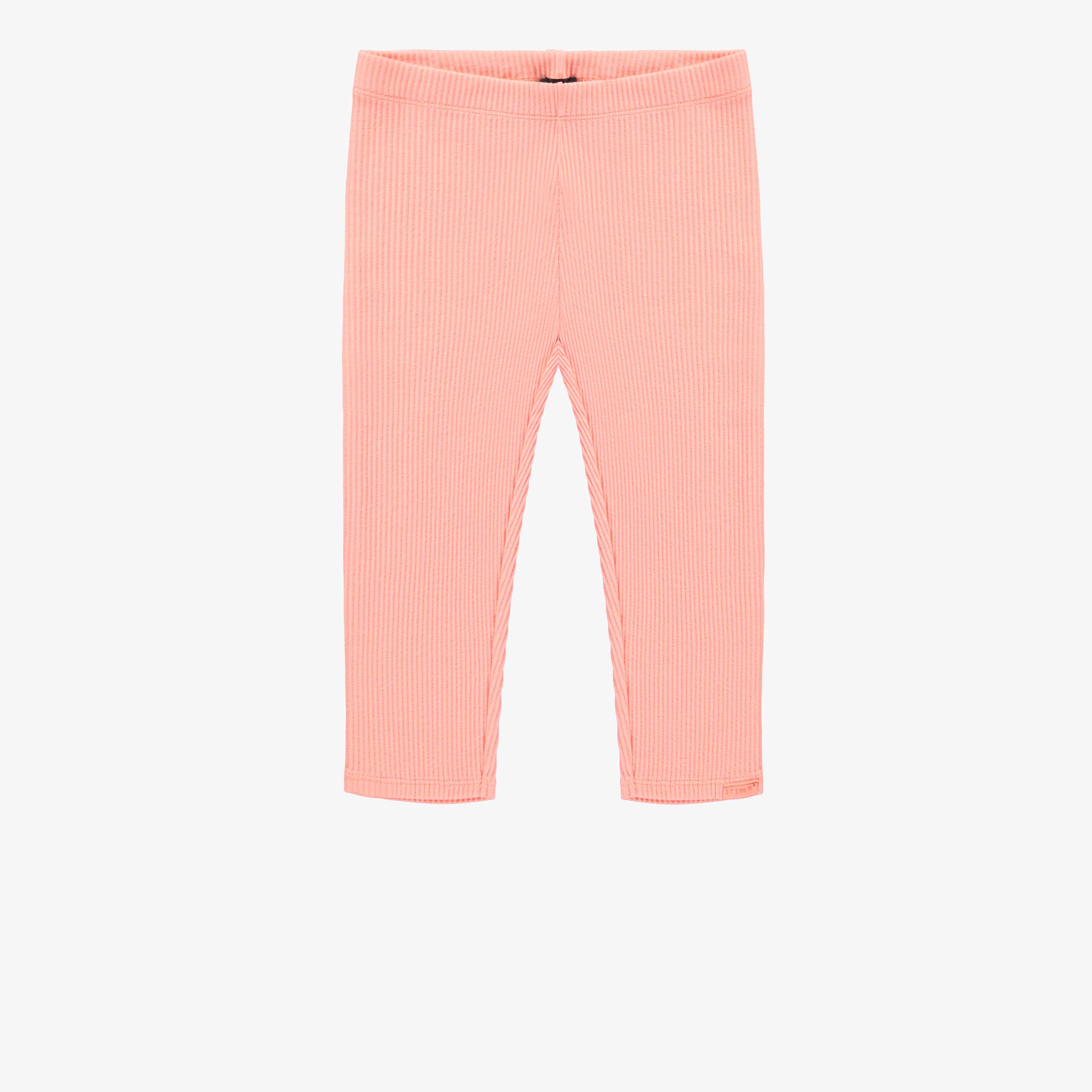 Legging longueur ¾ rose pâle en tricot côtelé, enfant