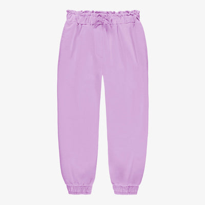Pantalon décontracté lilas en doux coton français, enfant || Lilac relaxed pants in soft french cotton, child