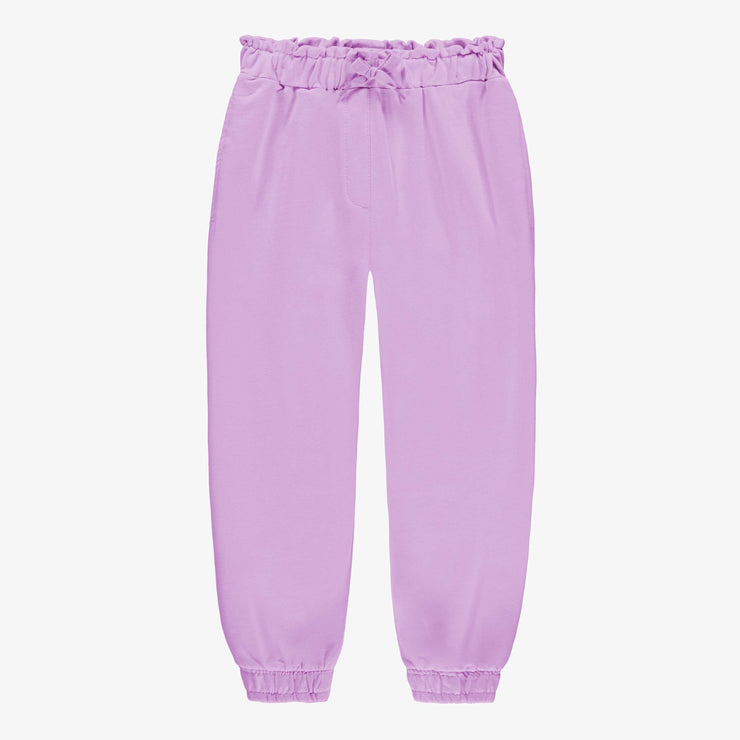 Pantalon décontracté lilas en doux coton français, enfant || Lilac relaxed pants in soft french cotton, child