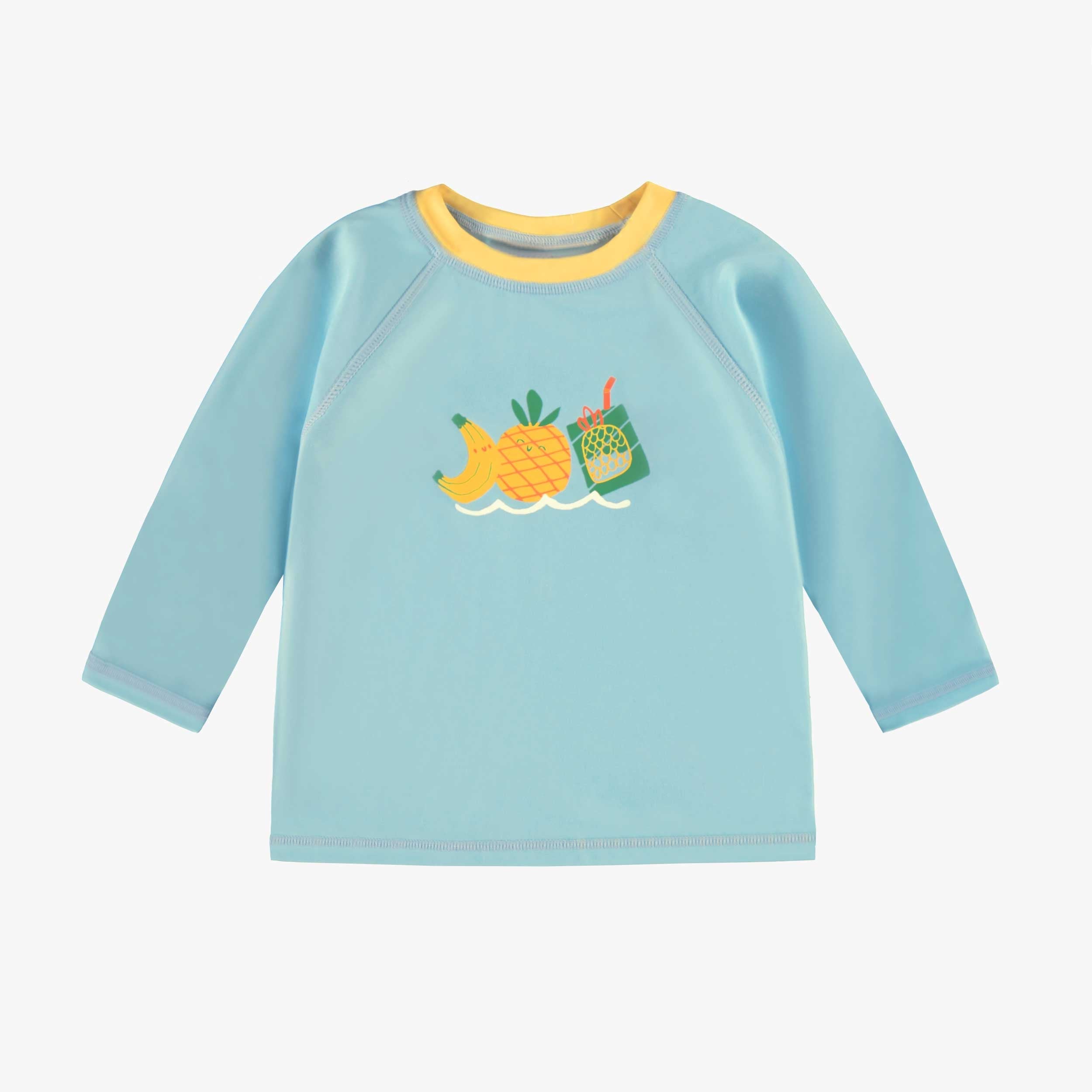 T-shirt de bain bleu avec illustration estivale, bébé