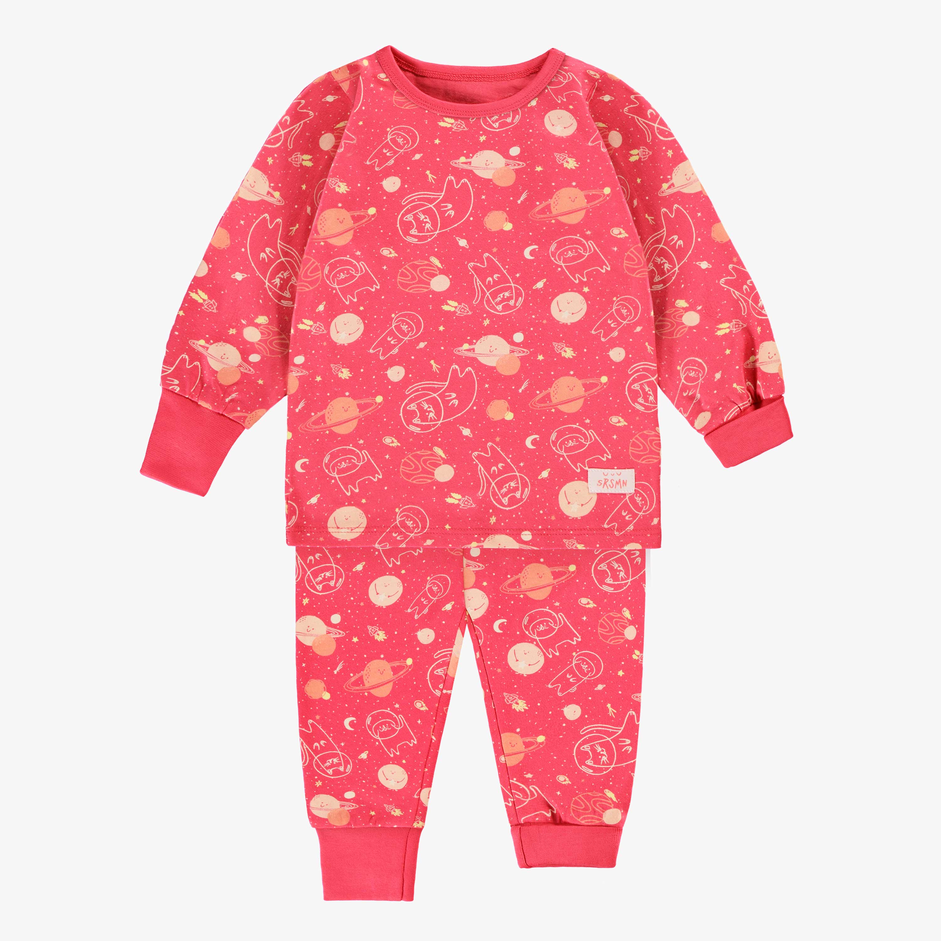 Pyjama deux pièces rose à motifs, bébé