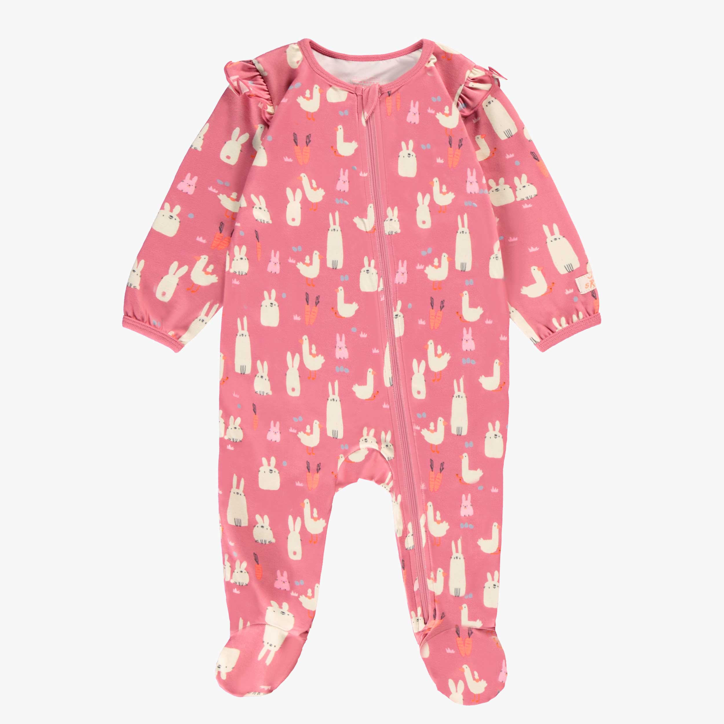 Pyjama une pièce rose à motifs de Pâques, bébé