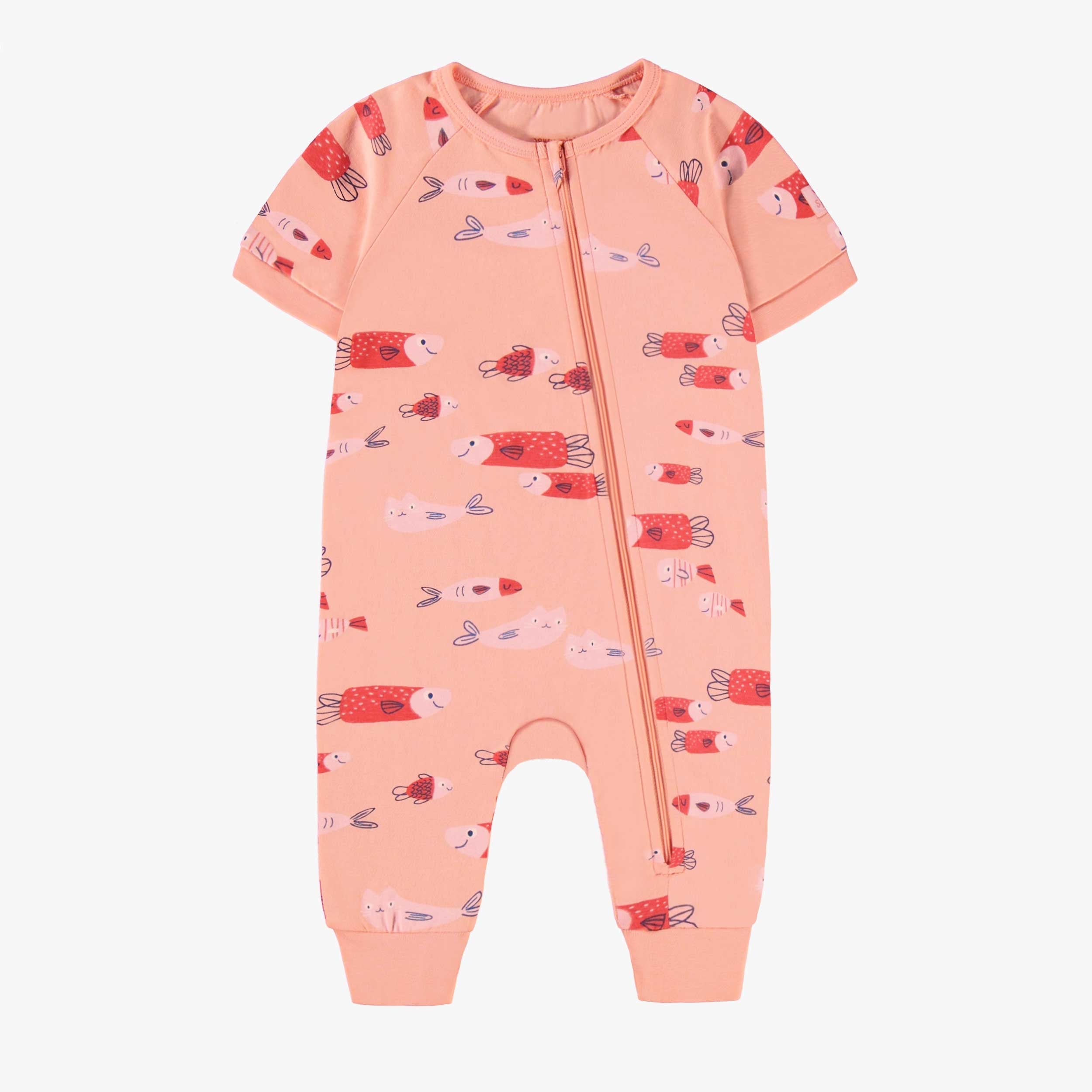 Pyjama une-pièce rose à motifs, bébé
