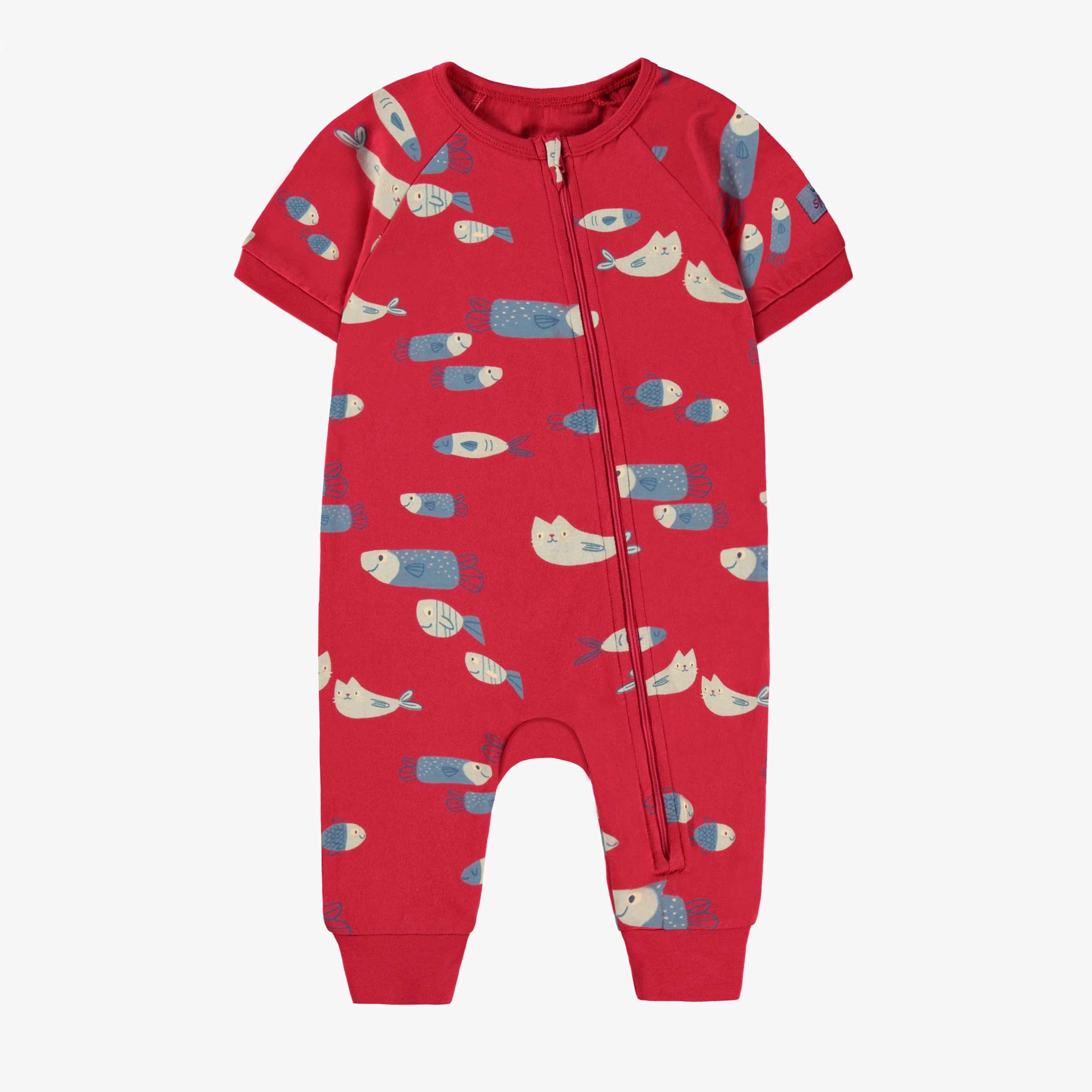 Pyjama une-pièce rouge à motifs, bébé