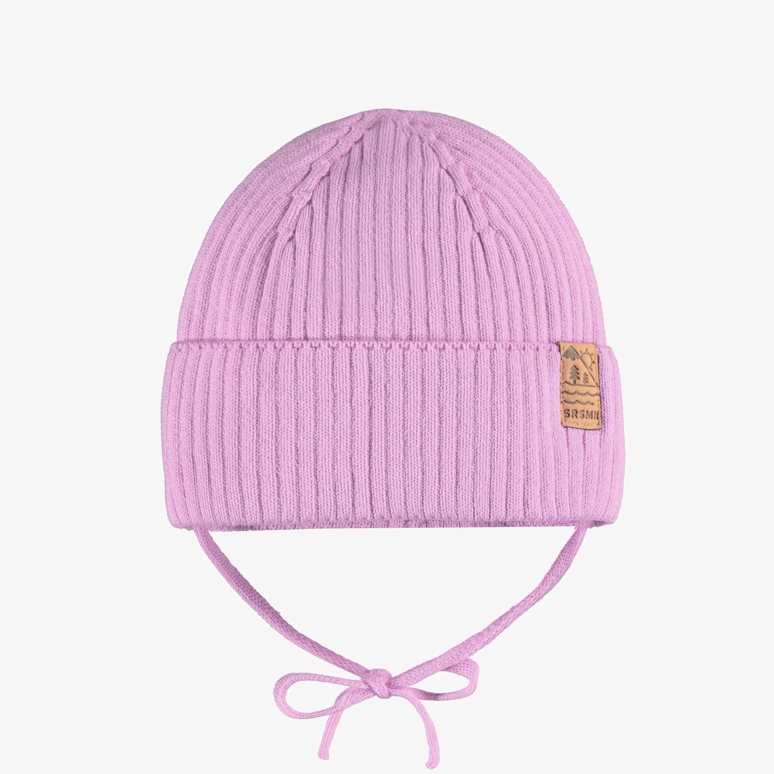 Tuque lilas en tricot, bébé