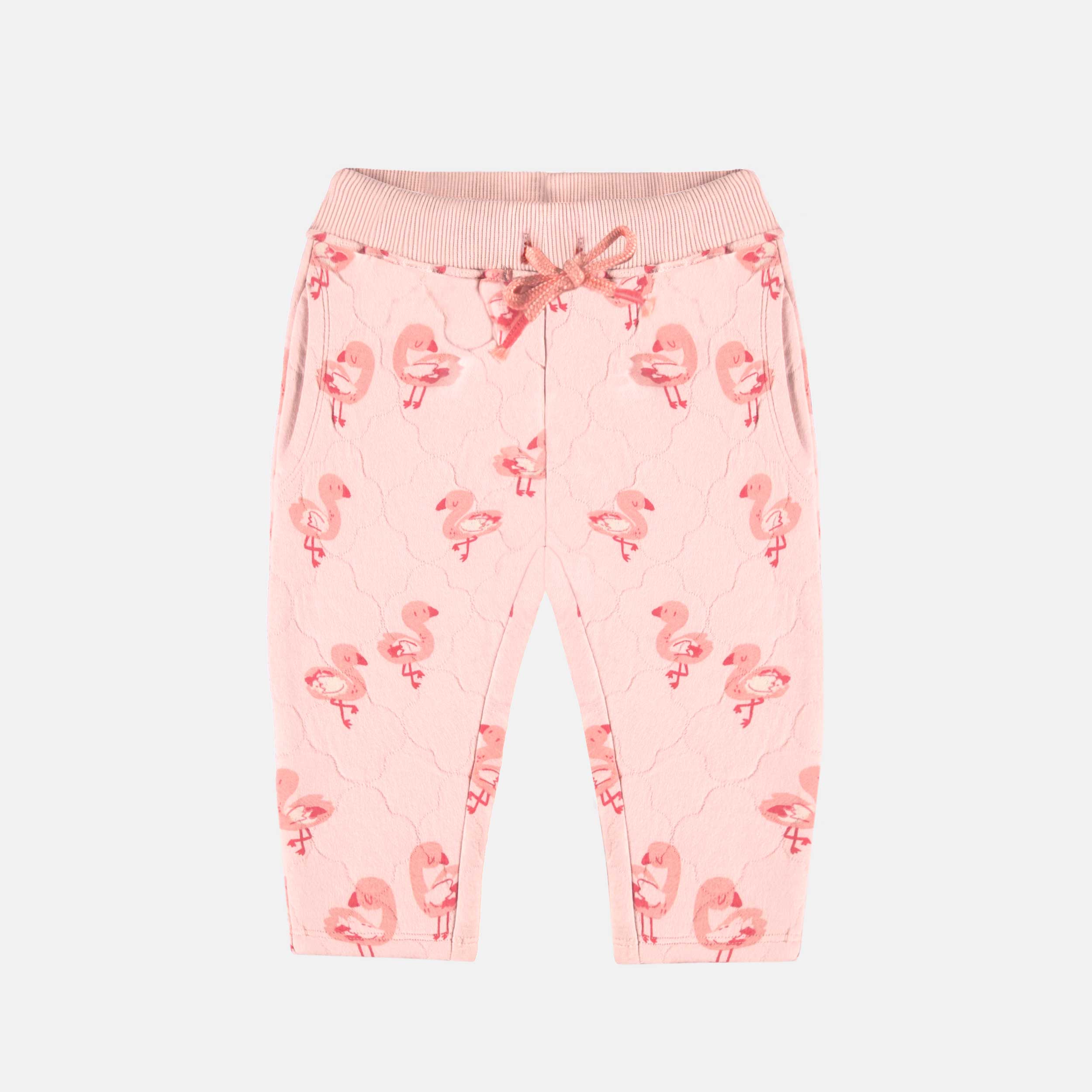 Pantalon rose en jersey matelassé à motifs, bébé