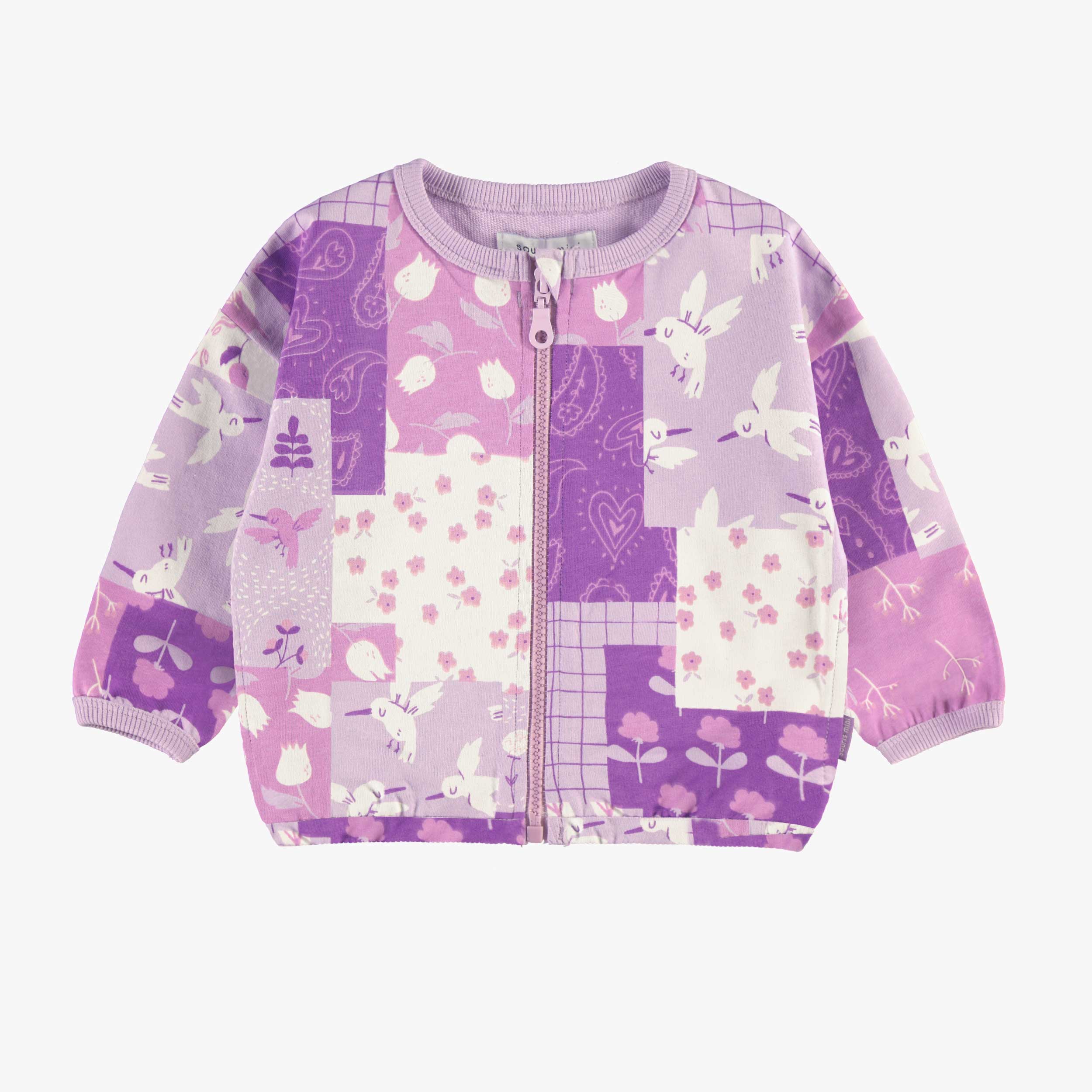 Veste mauve à imprimé patchwork, bébé