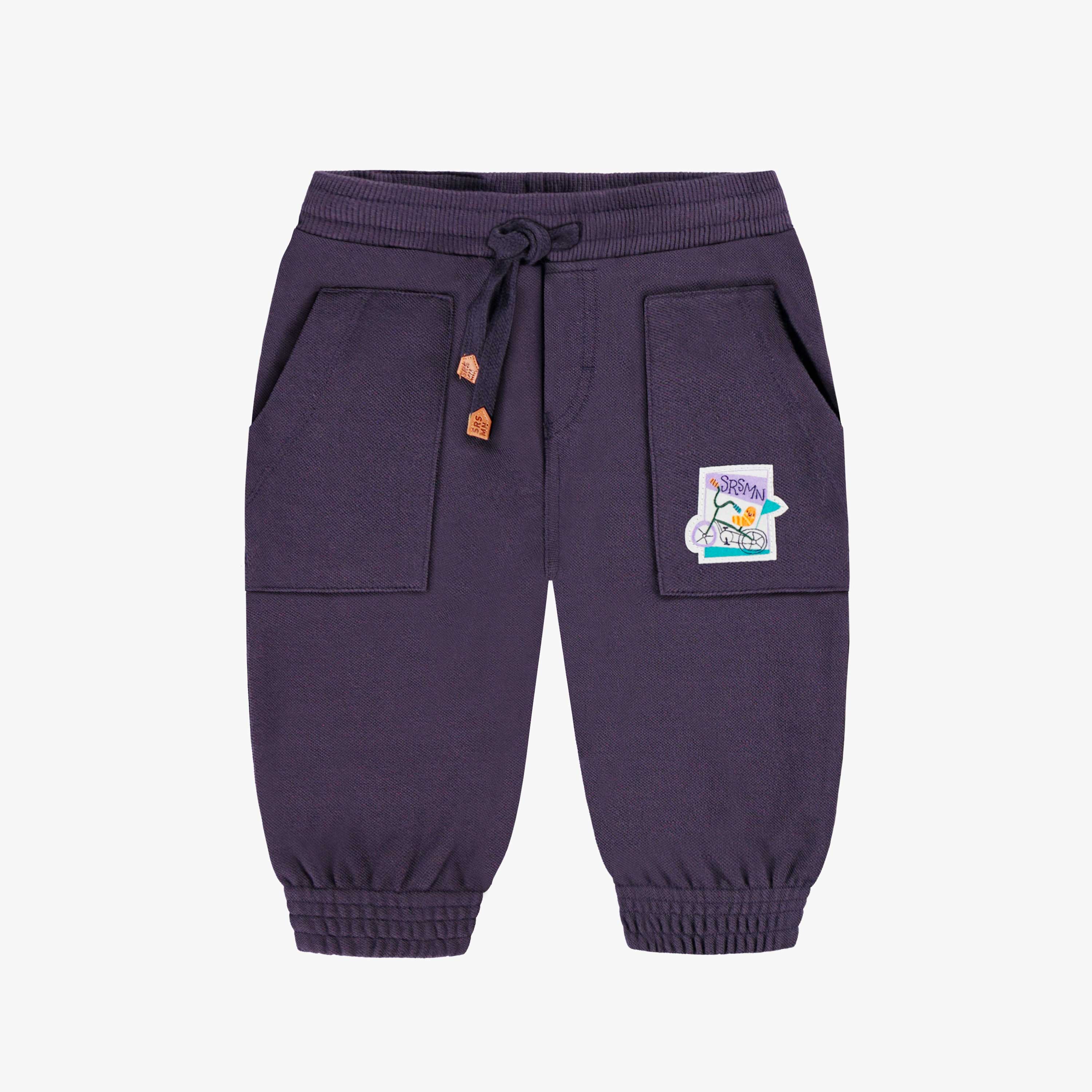 Pantalon prune en piqué, bébé