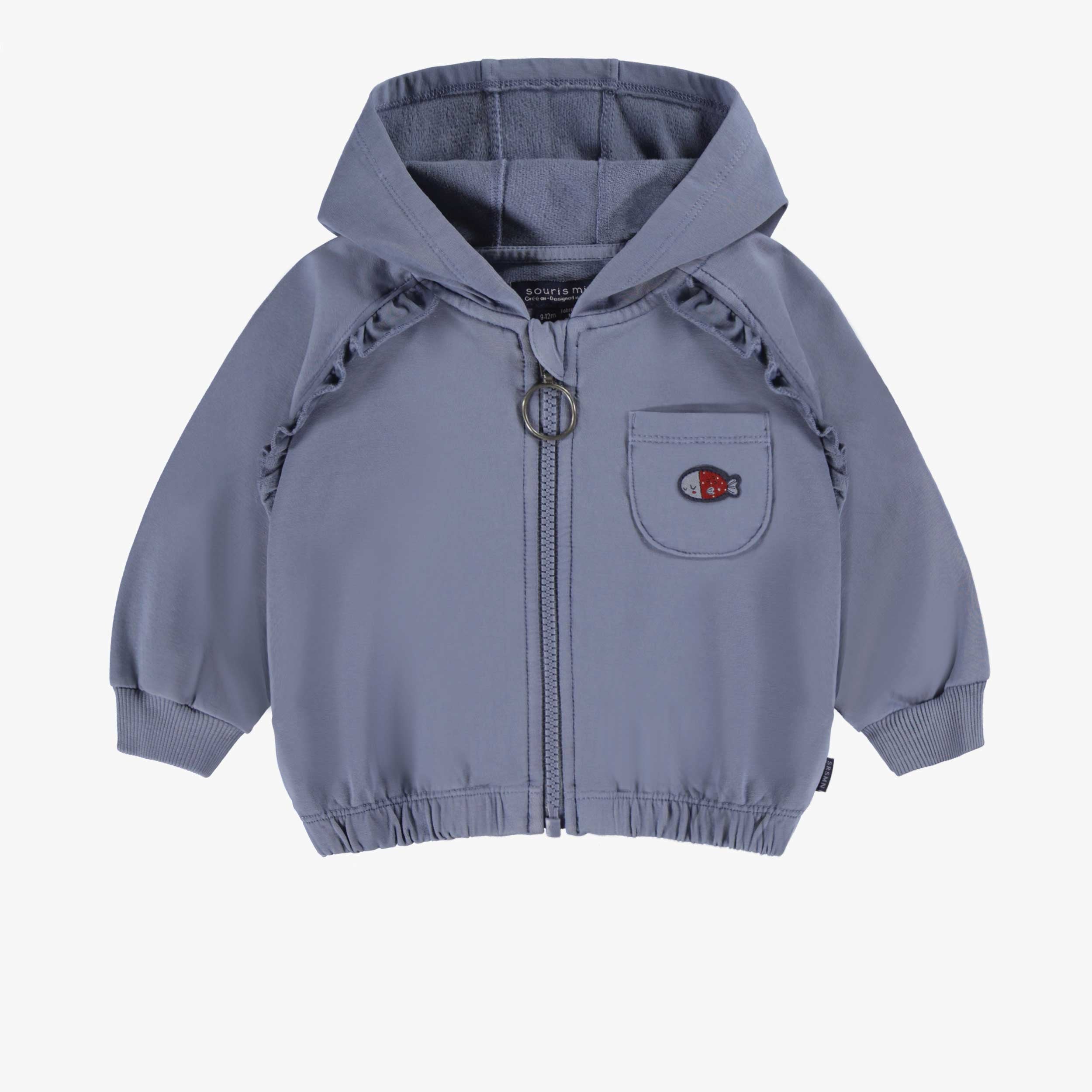 Veste à capuchon bleue, bébé